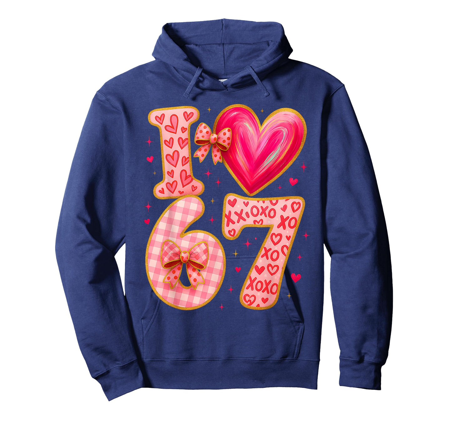 Valentines Day Love 6 7 Six Seven Meme 67 Womens Girls Kids T-Shirt