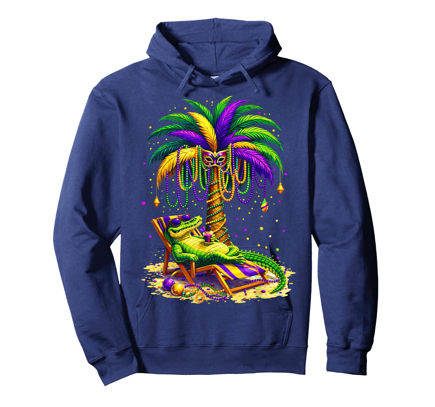 Palm Tree Mardi Gras Hawaiian Tropical Louisiana Alligator T-Shirt