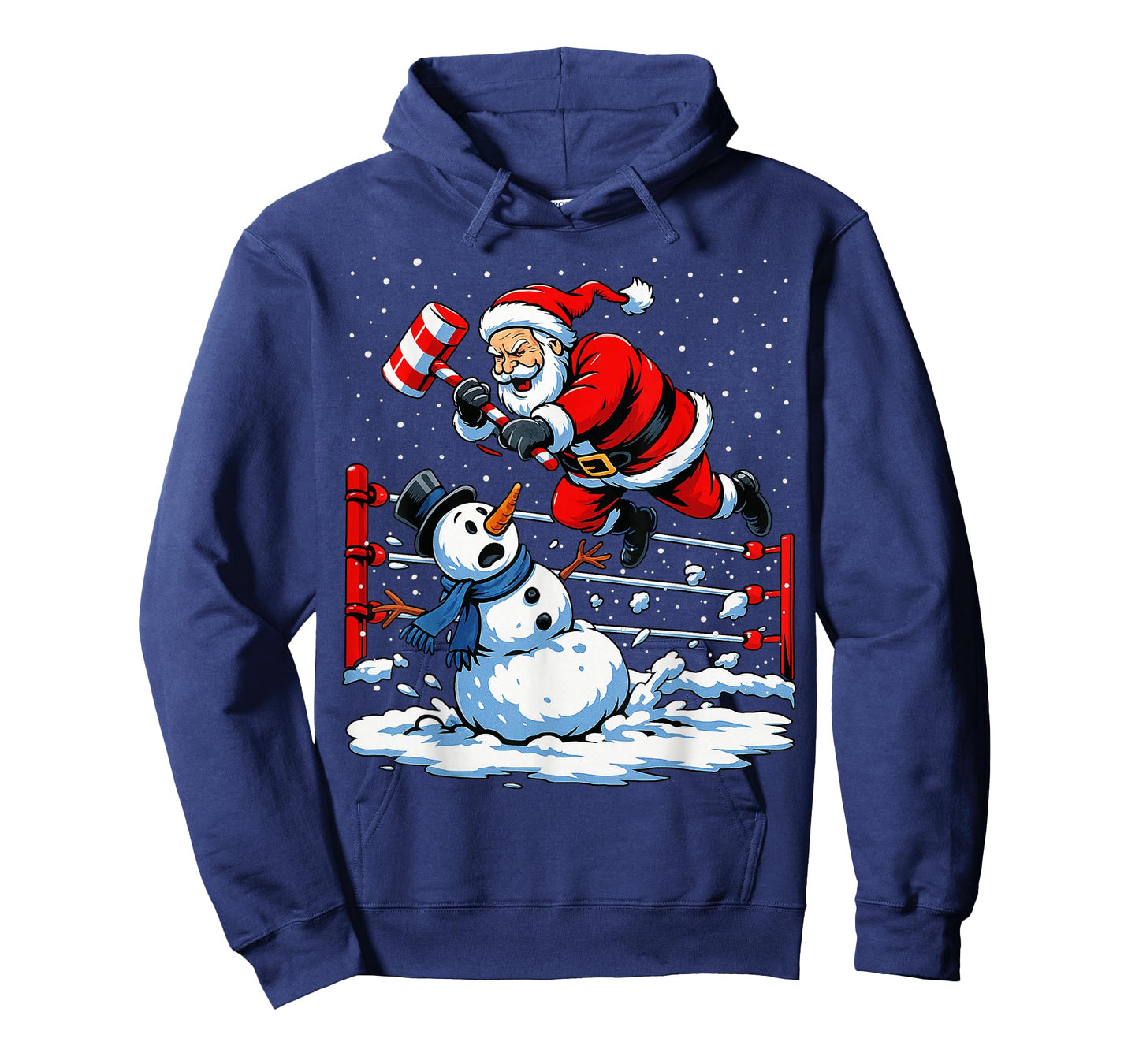 Santa Xmas Snow Lights Wrestling Funny Wrestling Christmas T-Shirt