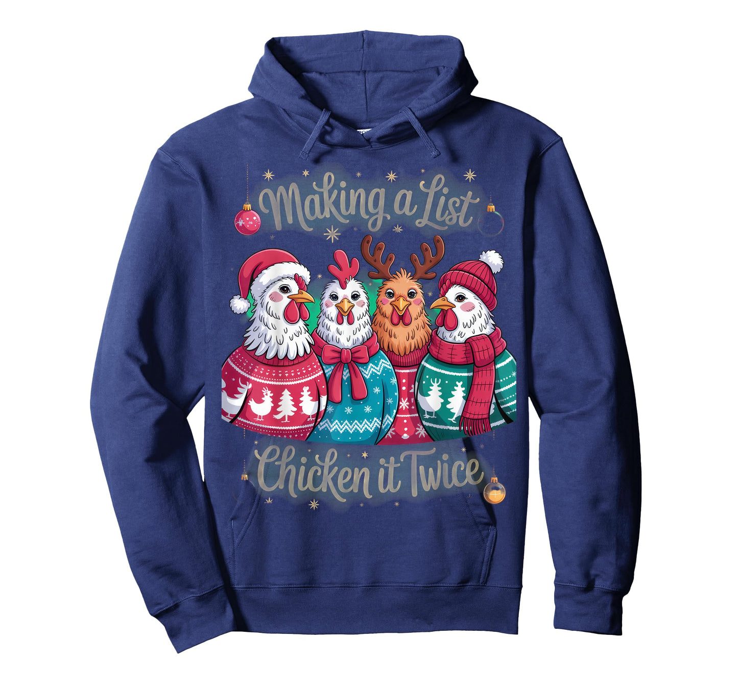 Making a List Chicken it Twice Funny Christmas Clothing T-Shirt