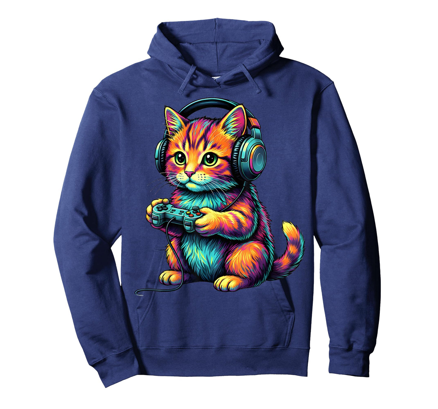 Funny Kitten Cat Playing Video Games Vintage Cat Gaming T-Shirt