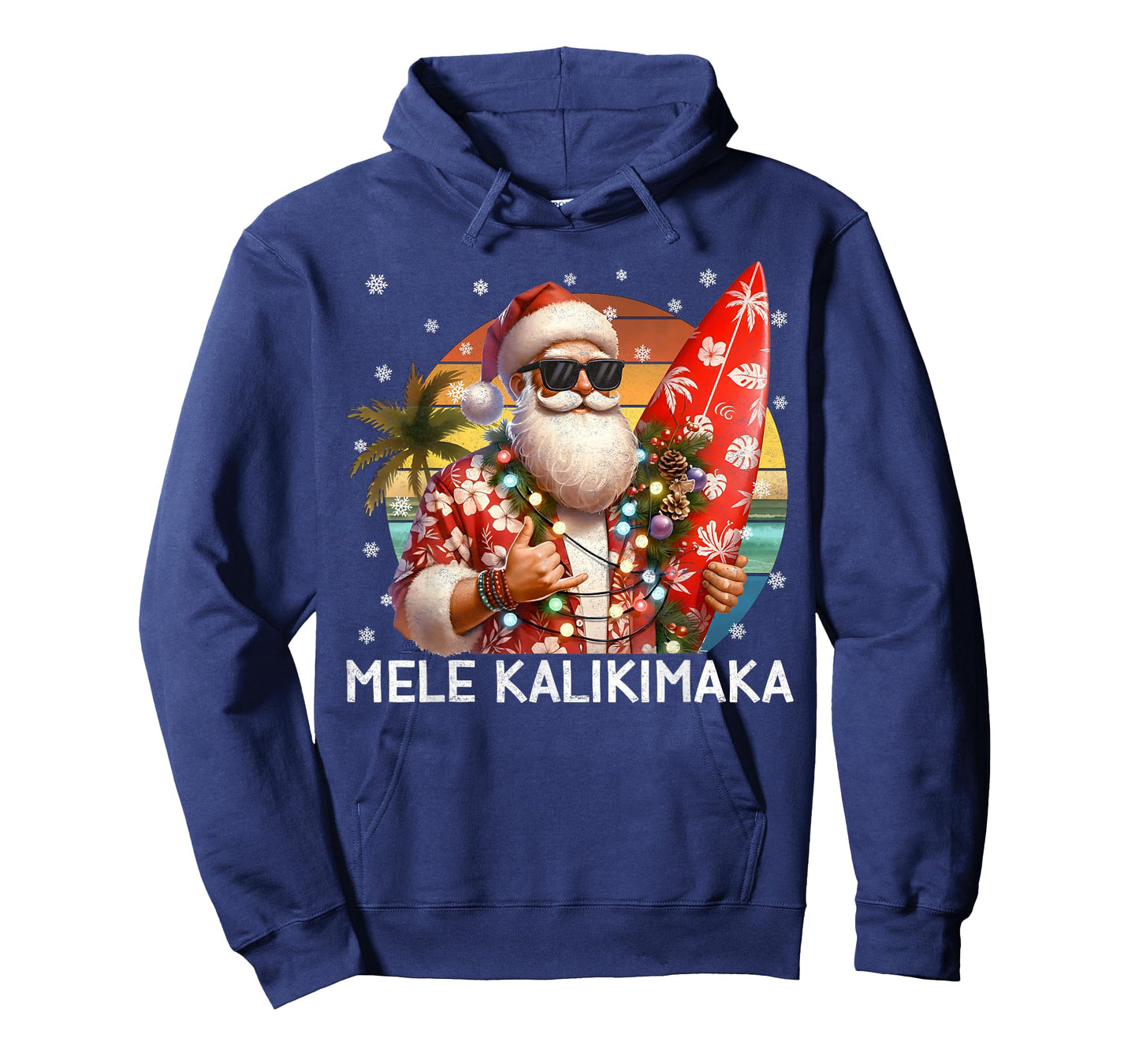 Mele Kalikimaka Retro Santa Rock On Pjs Christmas Xmas Men T-Shirt