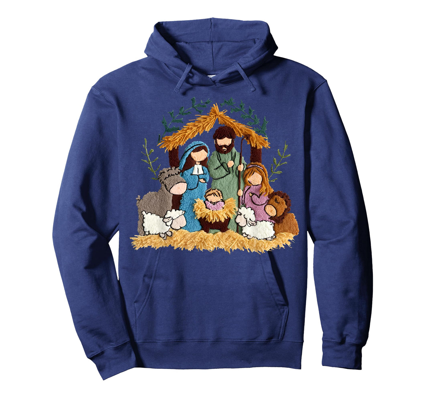 Nativity Scene Jesus Birth Christian Christmas Xmas Crochet T-Shirt