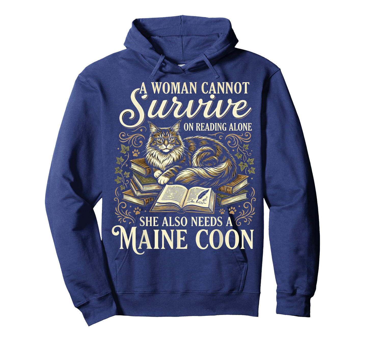 Funny Maine Coon Mom Book Lover Reading Cat Bookworm T-Shirt