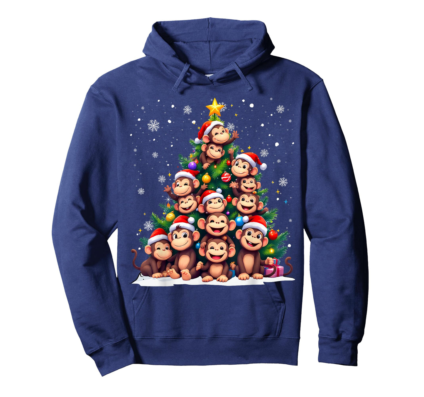 Funny Christmas Tree Monkey Family Xmas Pajamas T-Shirt