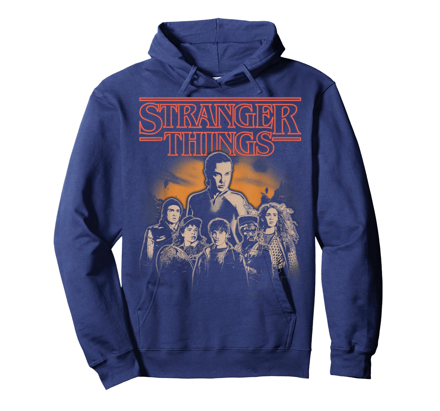 Stranger Things Group Portrait Shot in Black and White T-Shirt