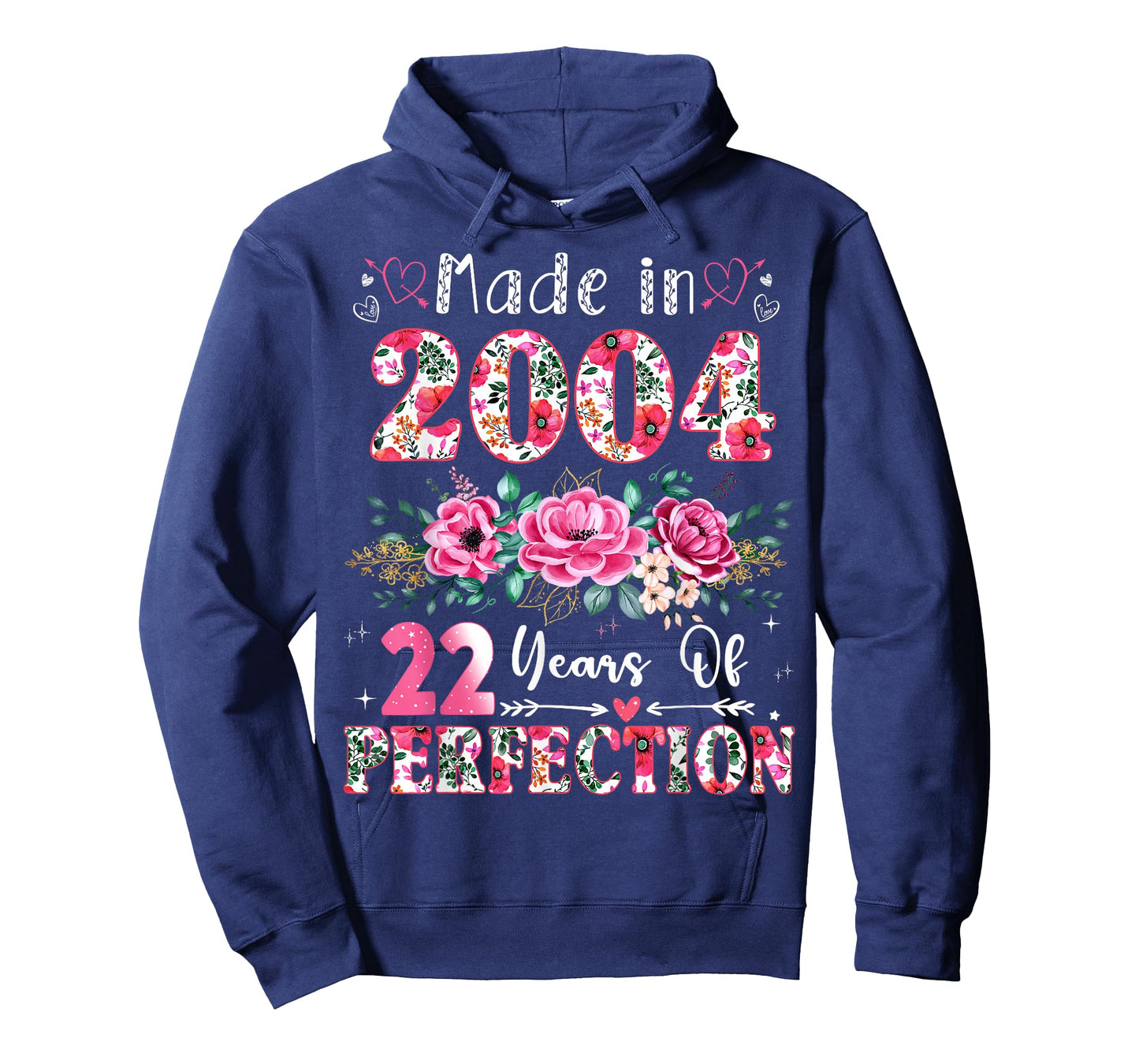 22 Year Old Made in 2004 Floral 22th Birthday Women T-Shirt