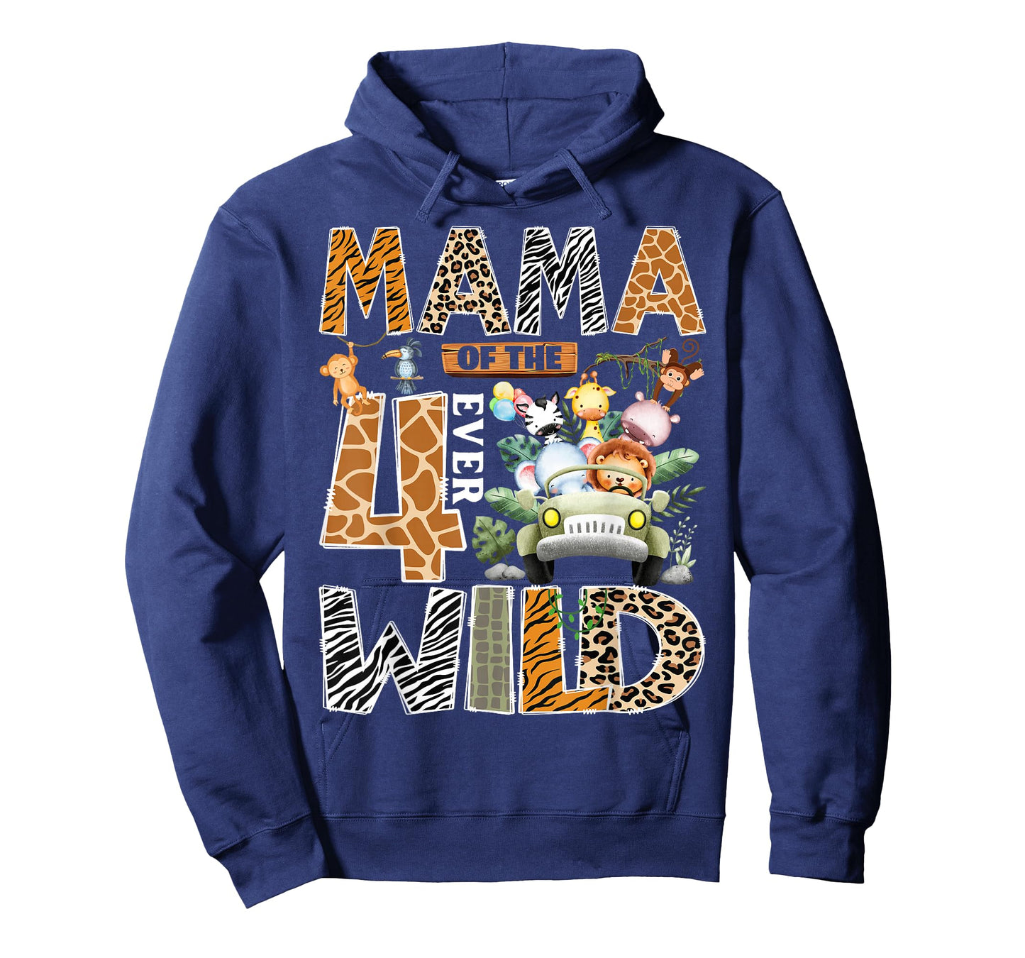 Mama of The Four Ever Wild Safari Jungle 4th Birthday Boy T-Shirt