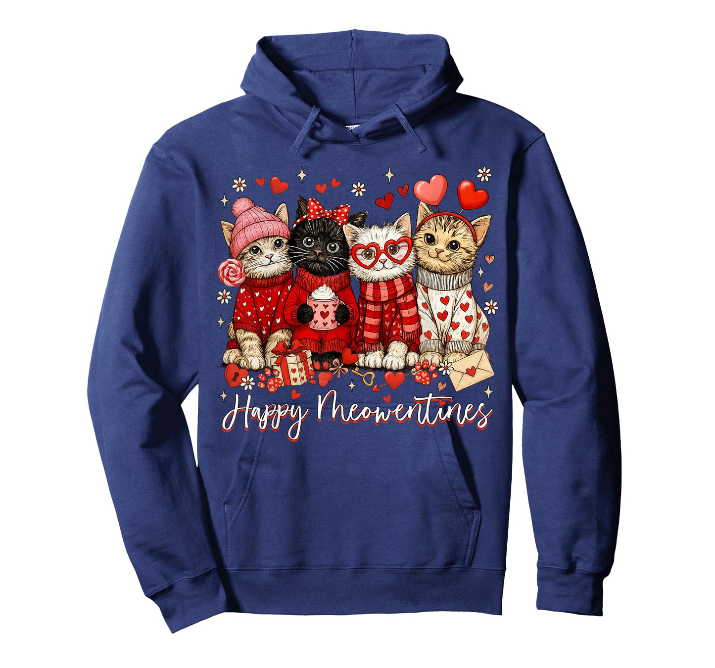 Happy Meowentines Cute Valentine Cat Lovers Girls Women Kid T-Shirt