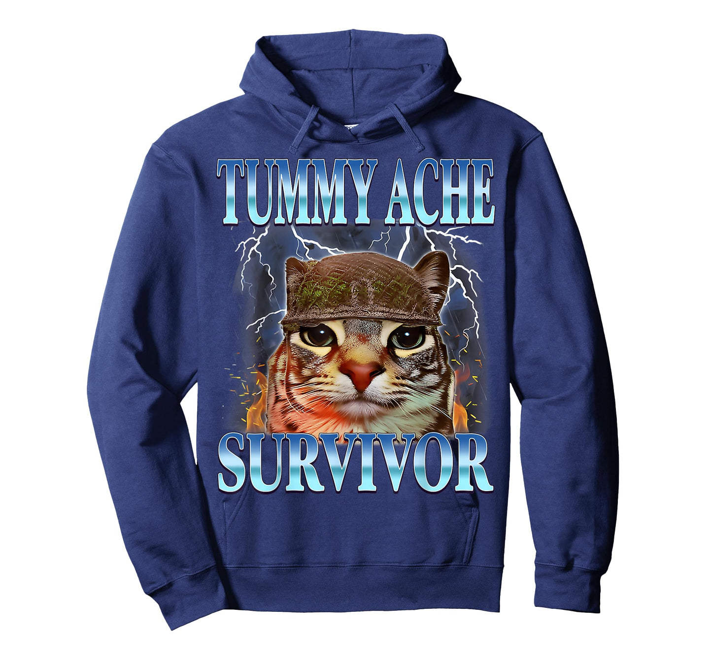 I Survived Today's Tummy Ache Survivor Funny Cat Meme T-Shirt