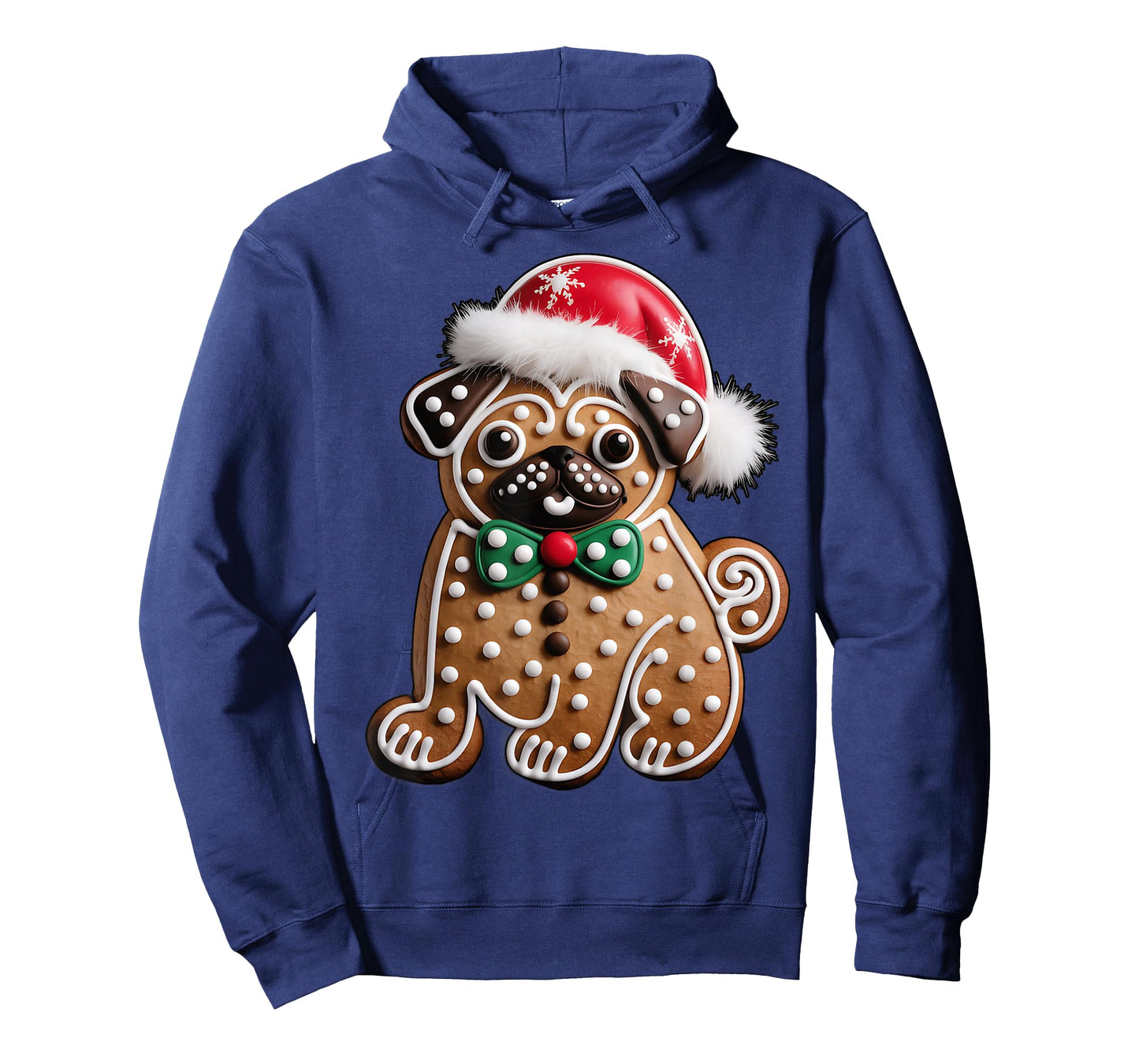 Funny Gingerbread Pug Christmas Womens Mens Kids Boys T-Shirt