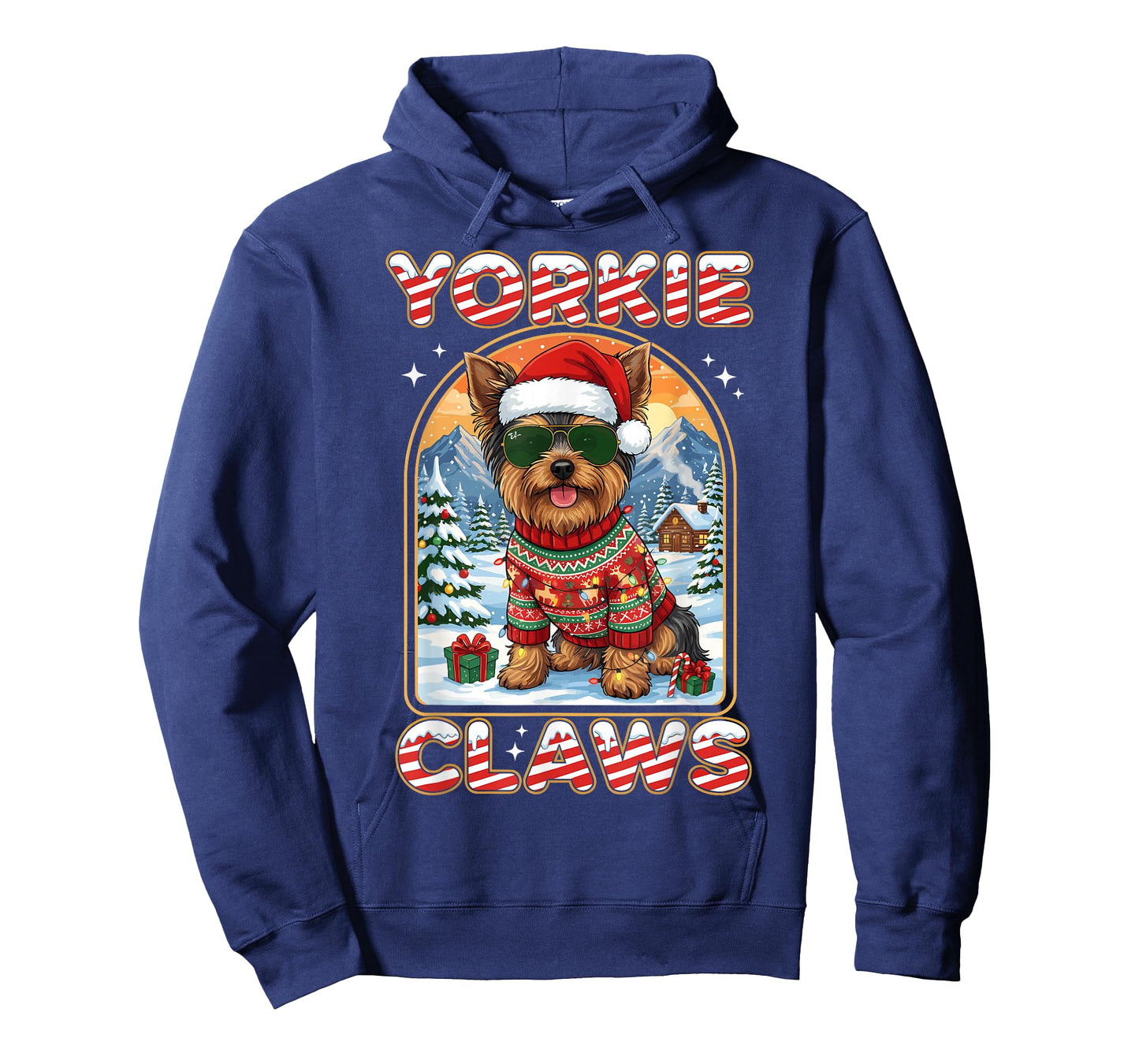 Christmas Santa Yorkie Claws Dog Owner Yorkshire Terrier T-Shirt
