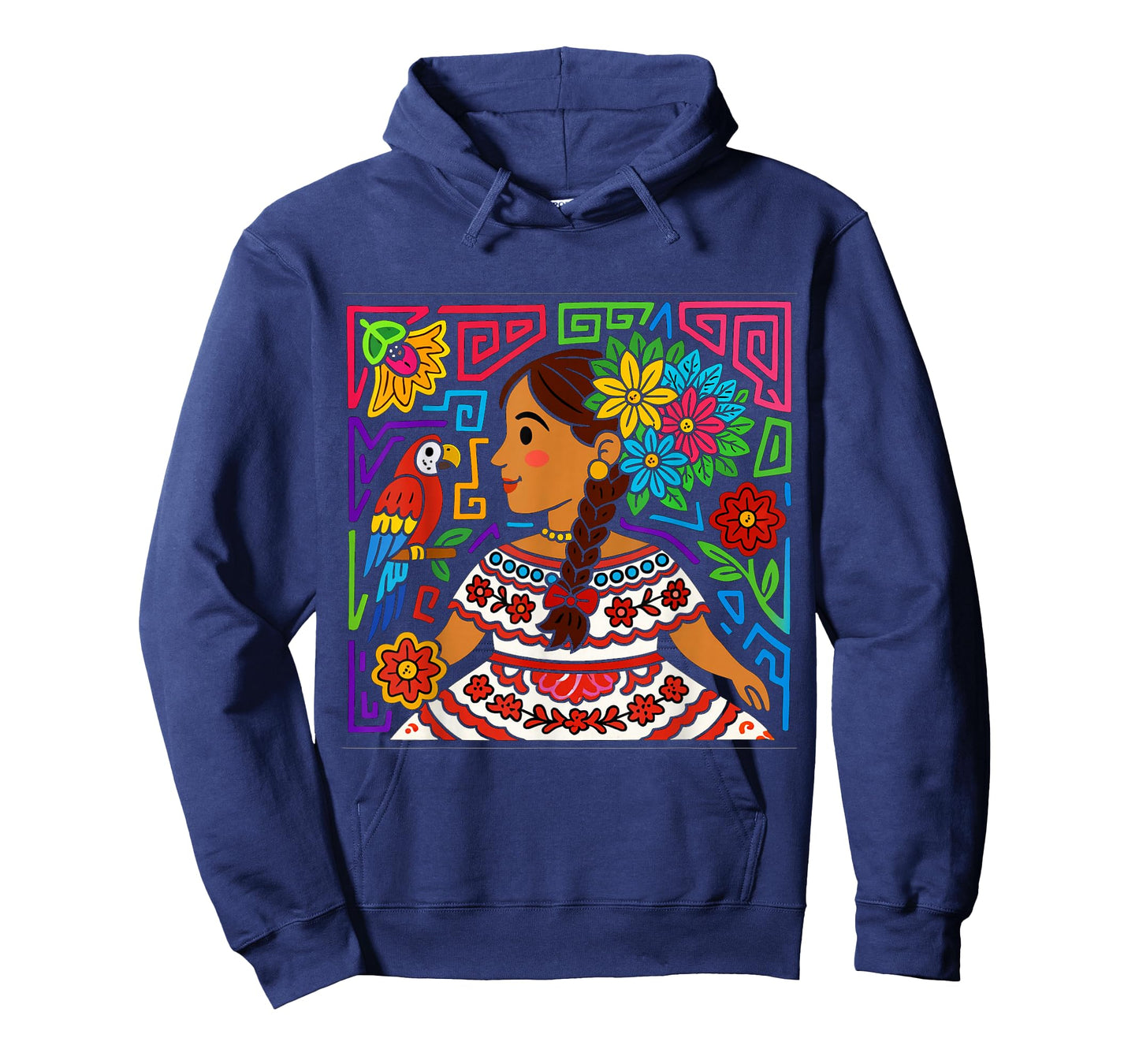 Colorful Pollera Girl Mola Inspired Design - Panama T-Shirt