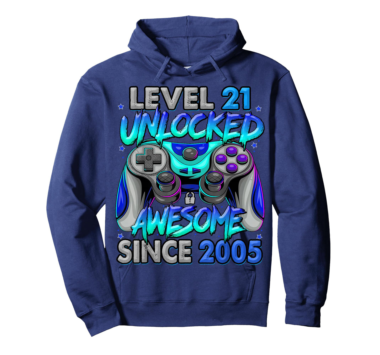 Level 21 Unlocked Awesome Since 2005 21st Birthday Gaming T-Shirt