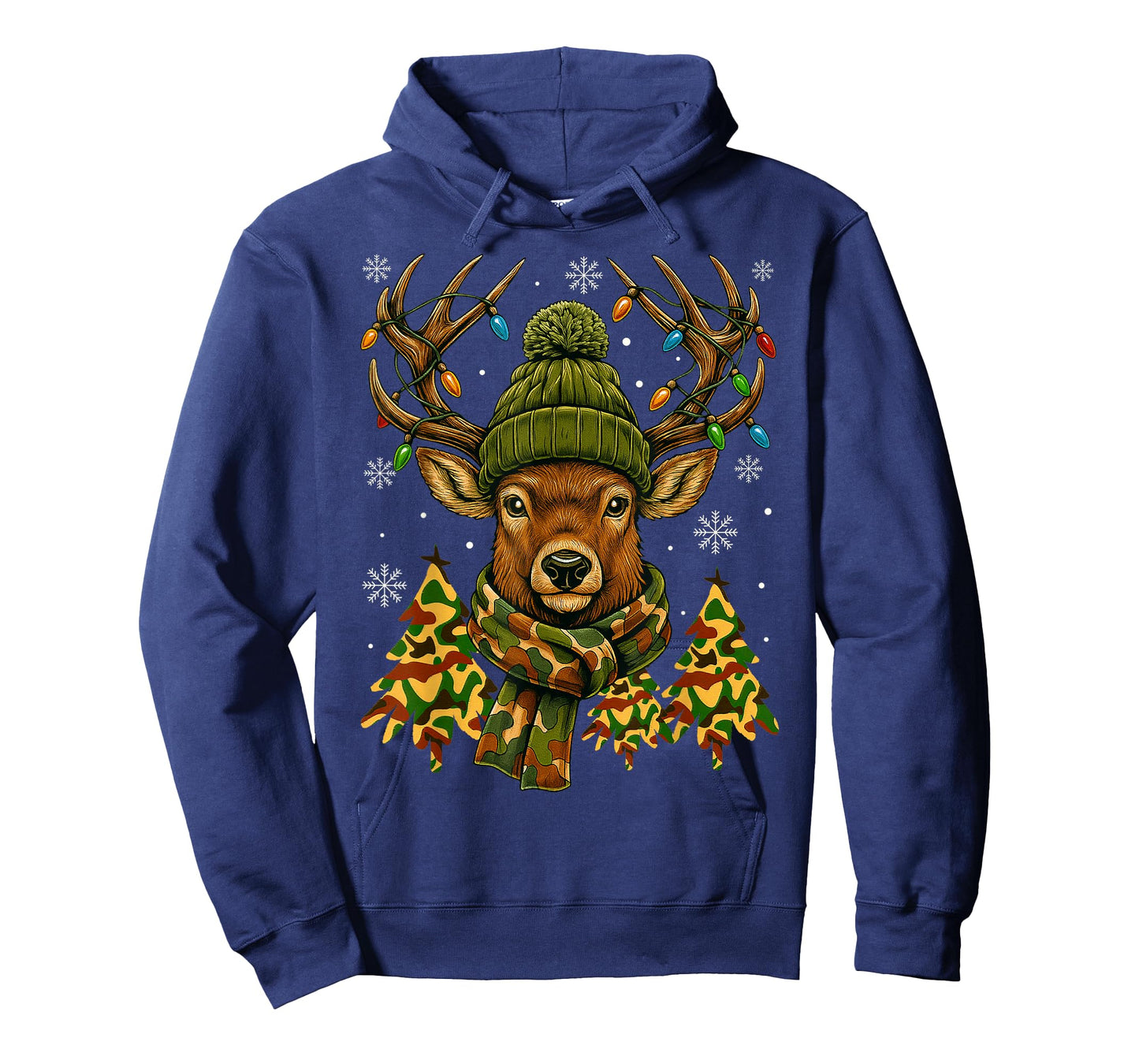 Hunting Reindeer Deer Xmas Light Funny Winter Scarf Hunter T-Shirt