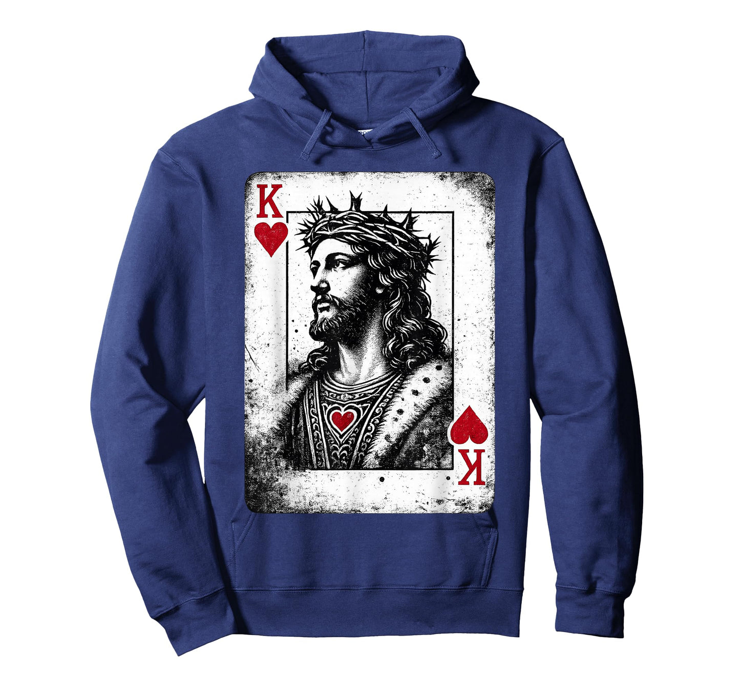 Jesus King of Hearts Retro Religious Card Game Lover T-Shirt