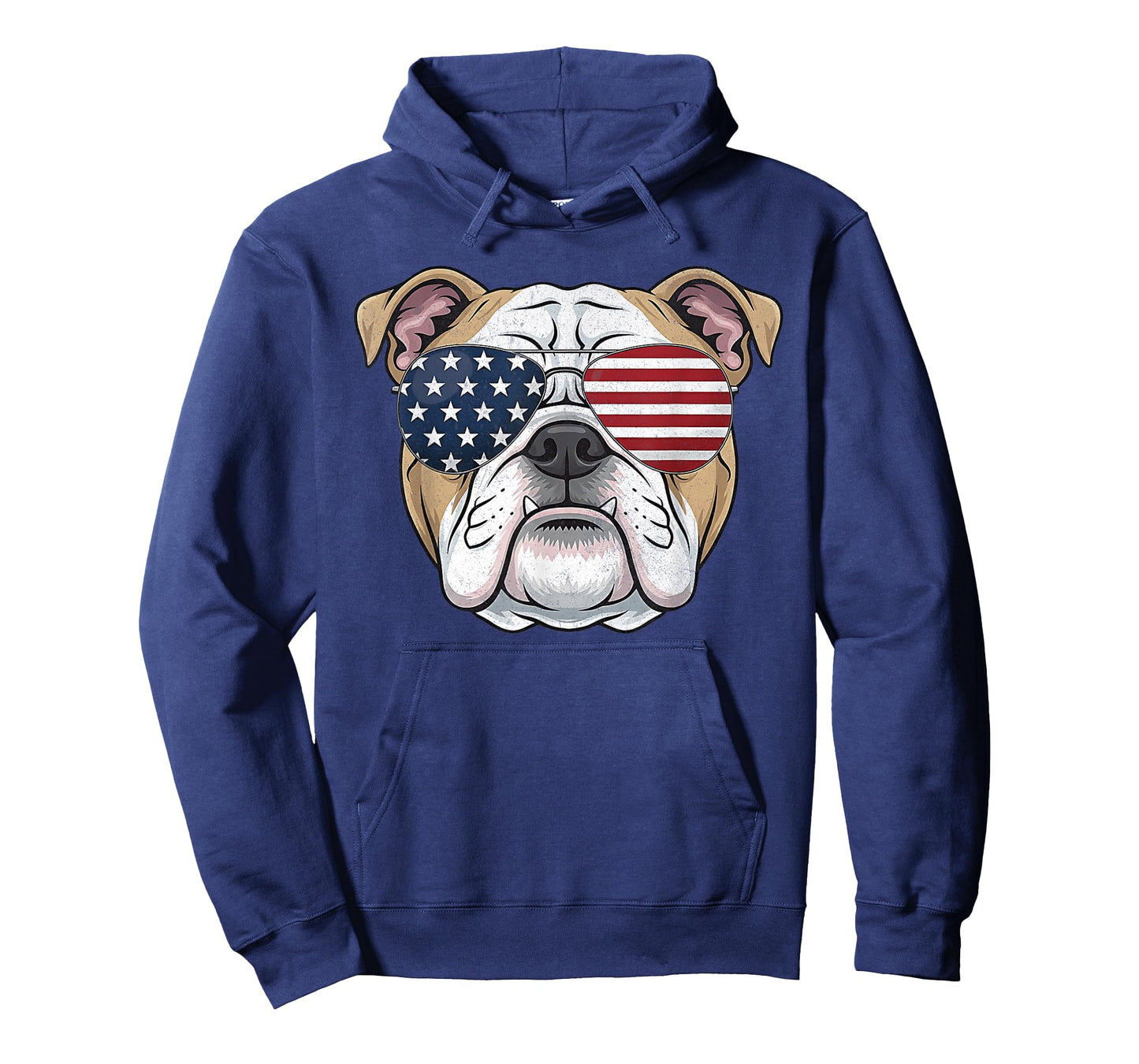 Bulldog Animal Graphic with USA Sunglasses T-Shirt