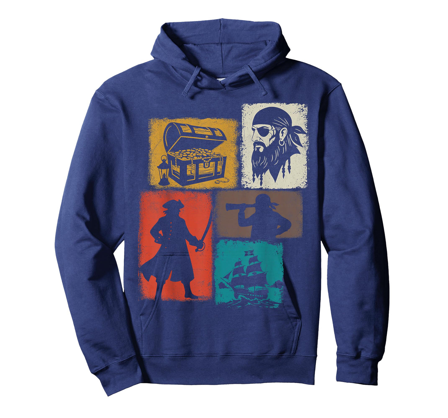 Pirate Vintage Collage Sailor Captain Treasure Hunter T-Shirt
