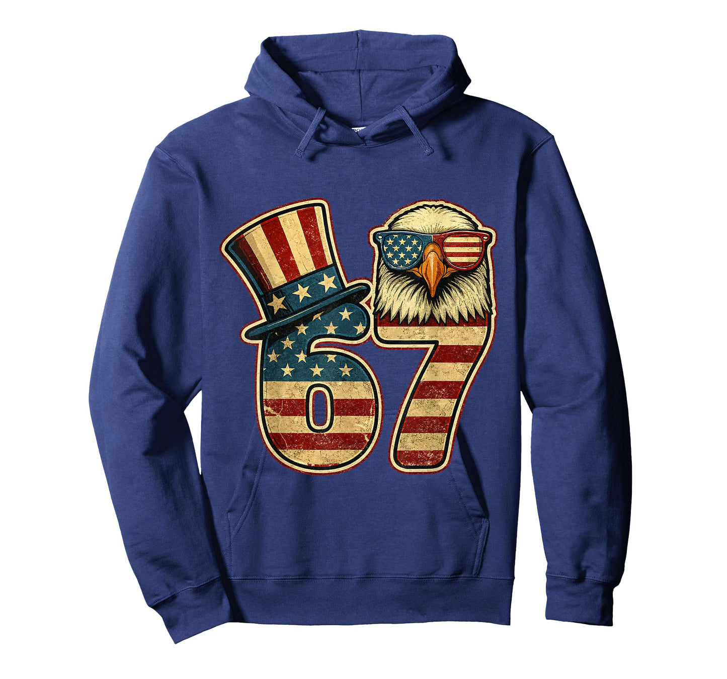 67 Six Seven Eagle Outfit for 4th of July Patriotic USA Flag T-Shirt