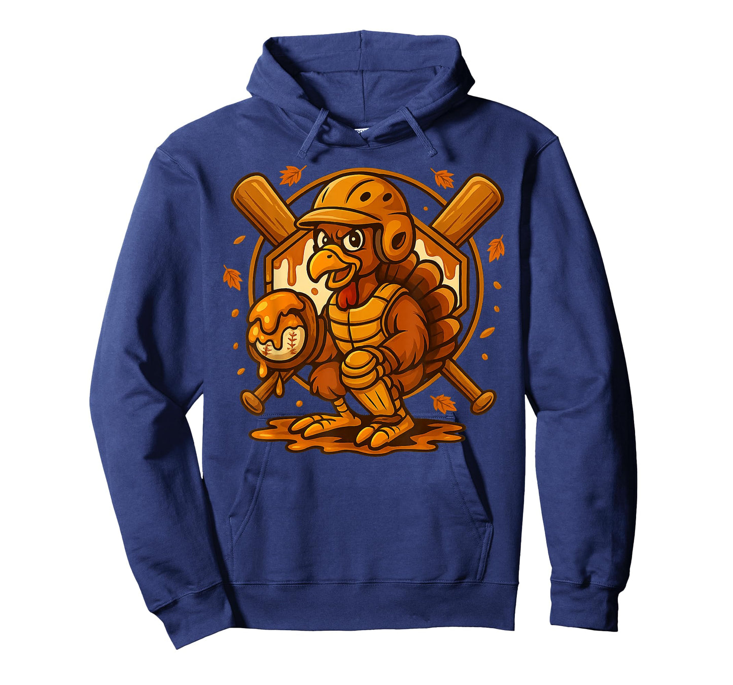 Funny Turkey Batter Catcher Thanksgiving Baseball Drip T-Shirt