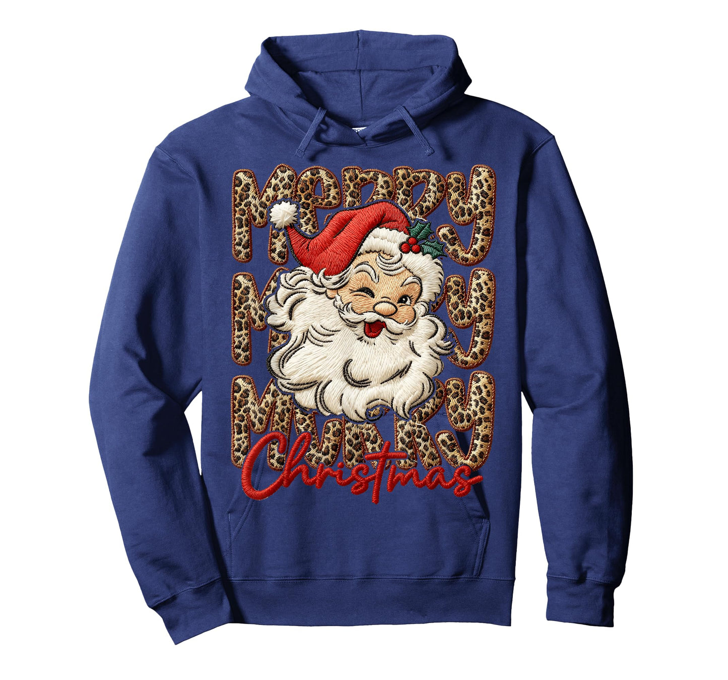 Merry Christmas Leopard Santa Hat Cheetah Xmas Pajamas T-Shirt