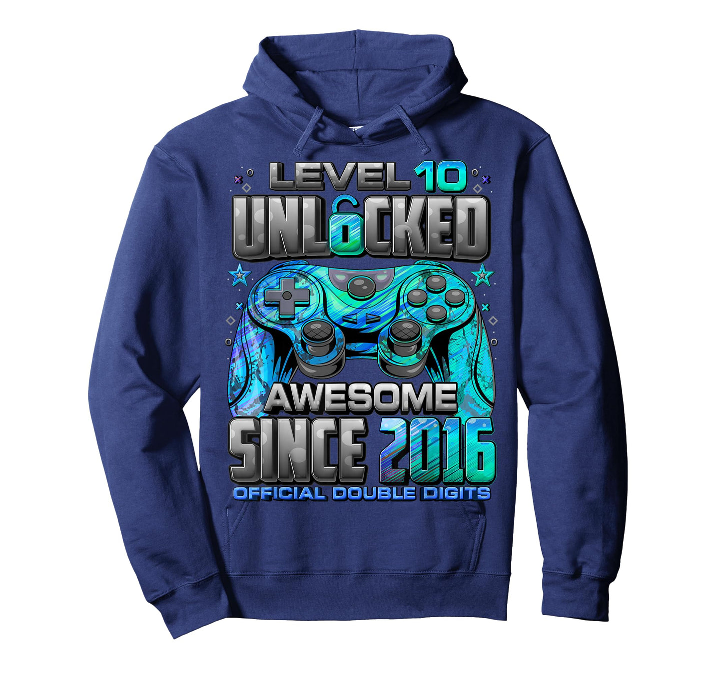 Level 10 Unlocked Awesome Since 2016 10th Birthday Gaming T-Shirt