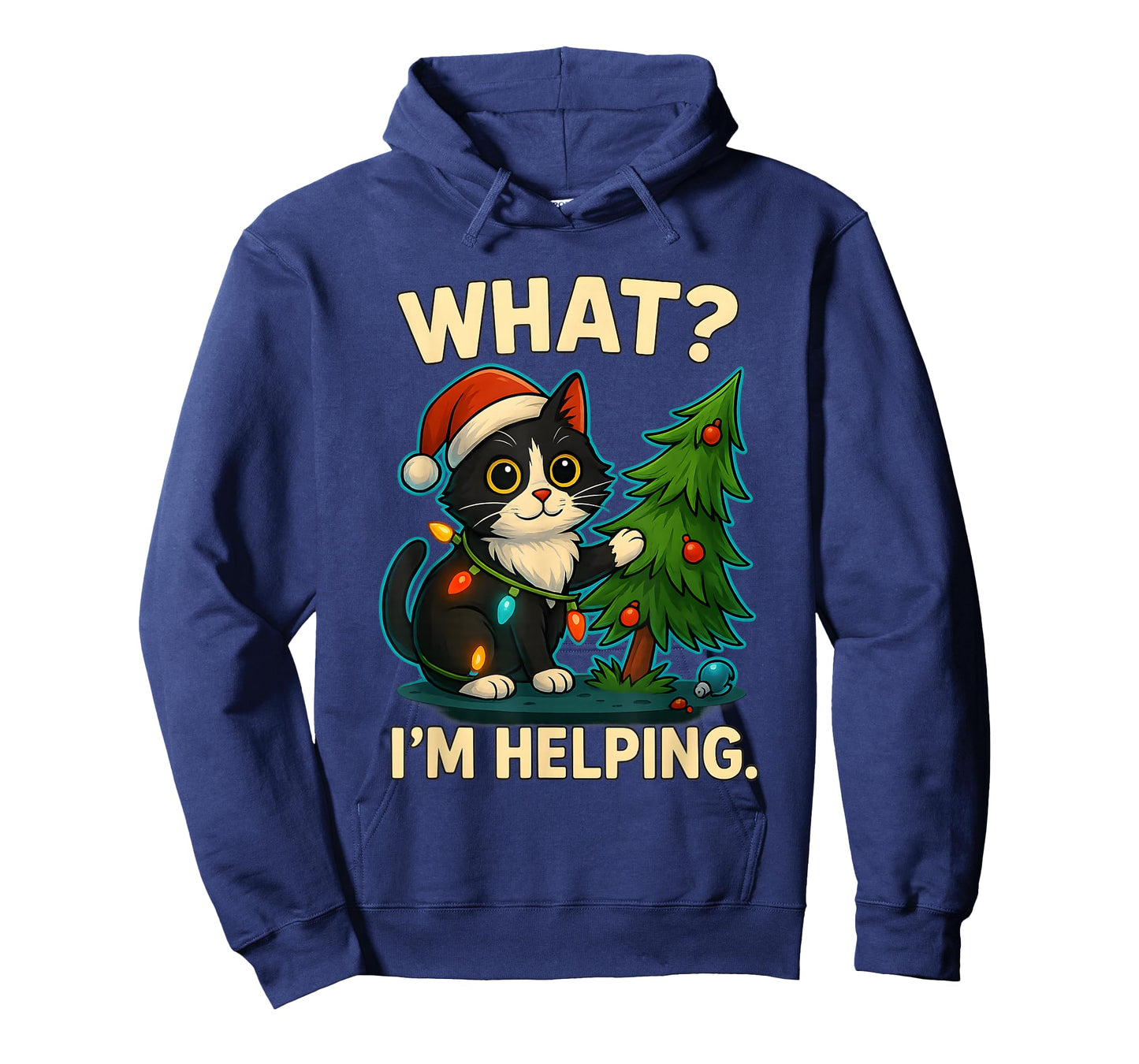 Funny Christmas Cat What I’m Helping Holiday Tuxedo Cats T-Shirt
