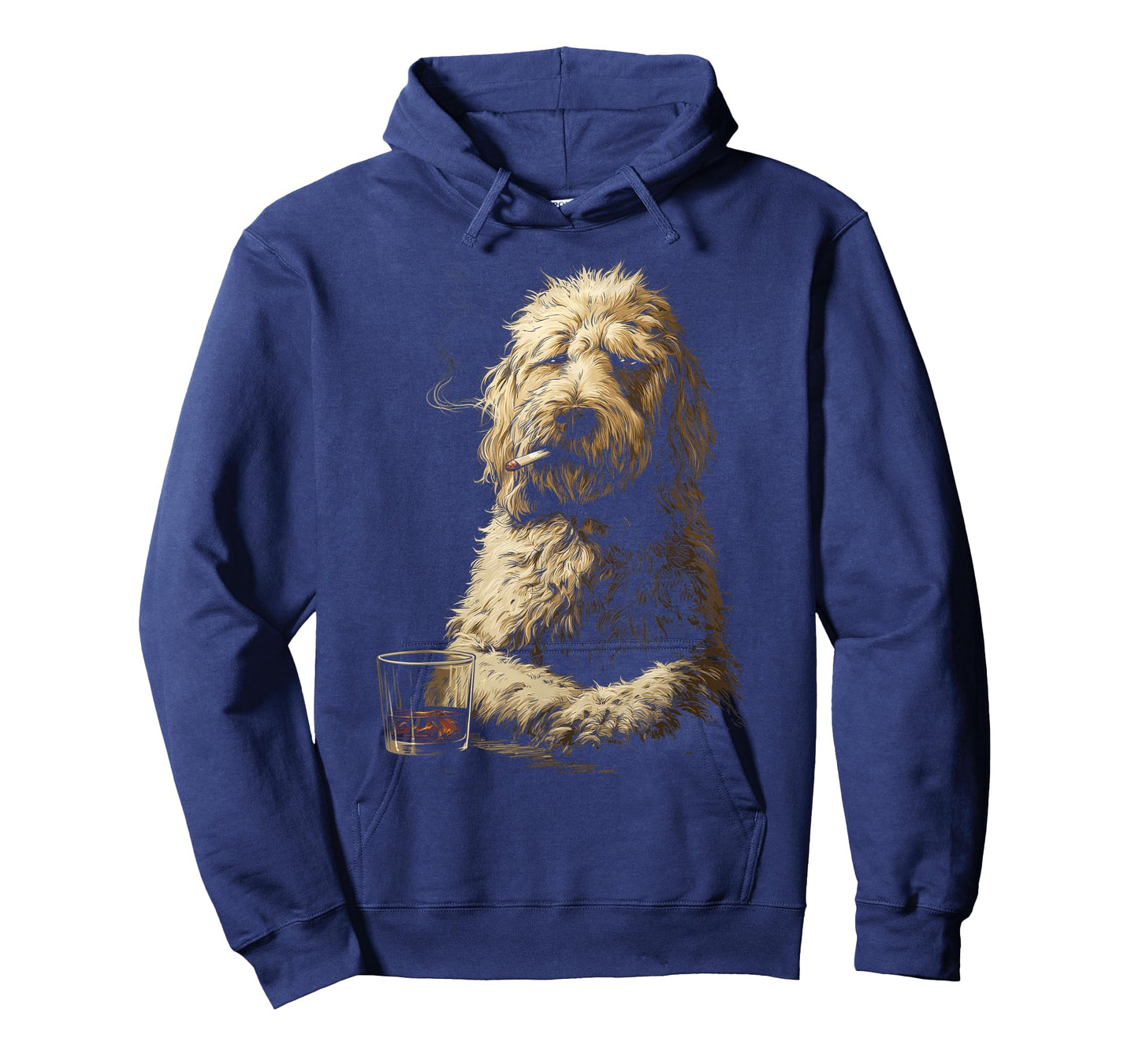 Goldendoodle Smoking Cigarette Whisky Lover Funny Doodle Dog T-Shirt
