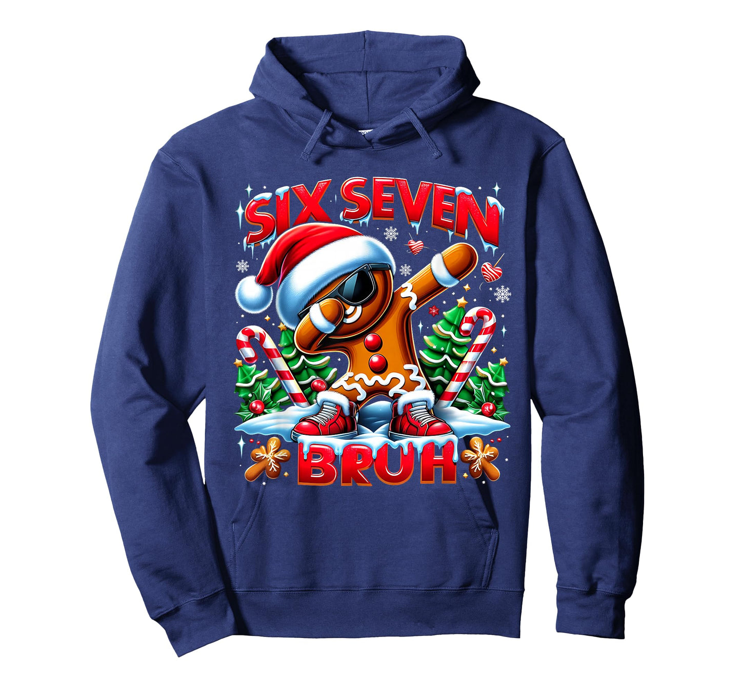 Six Seven Bruh Funny Gingerbread Christmas Meme T-Shirt