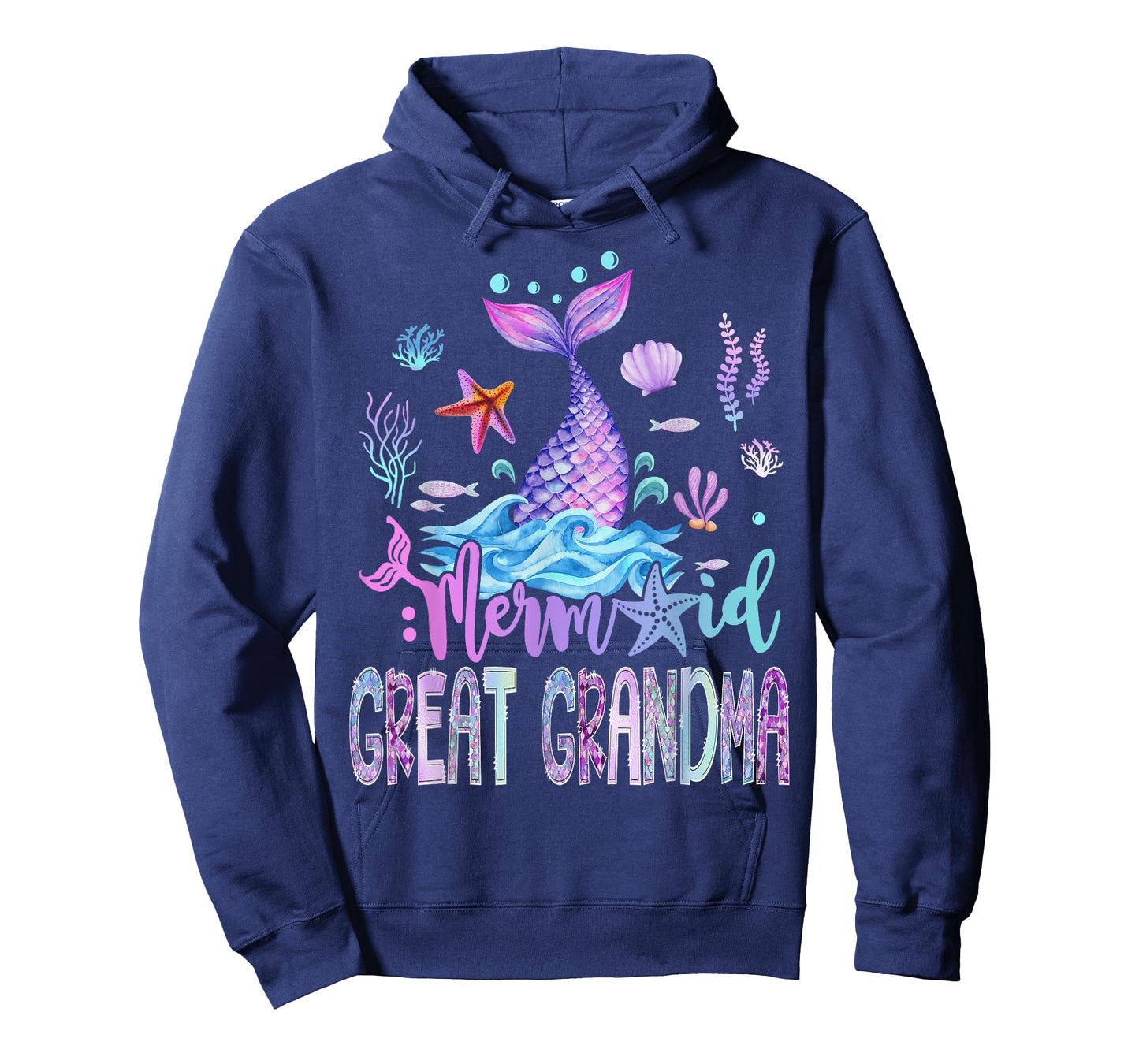 Mermaid Great Grandma Family Matching Birthday Girl Party T-Shirt