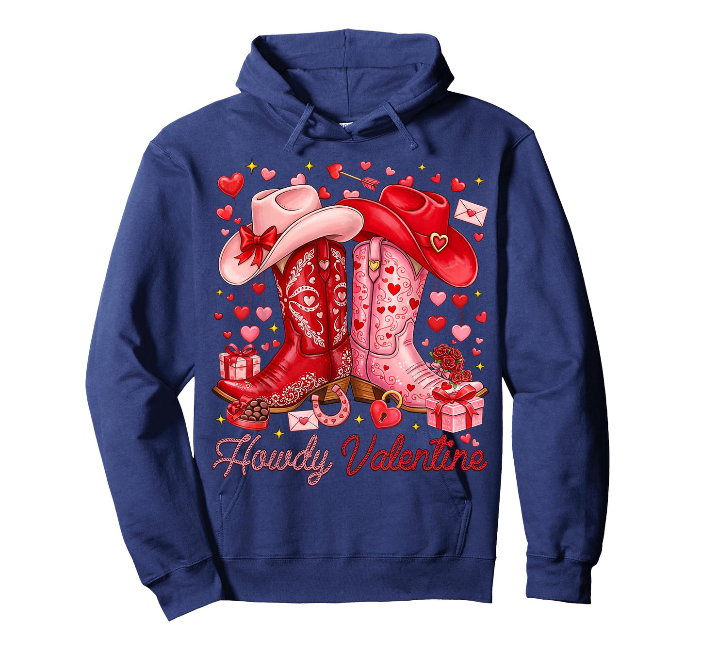 Howdy Valentine Western Cowgirl Boots XOXO Valentine's Day T-Shirt