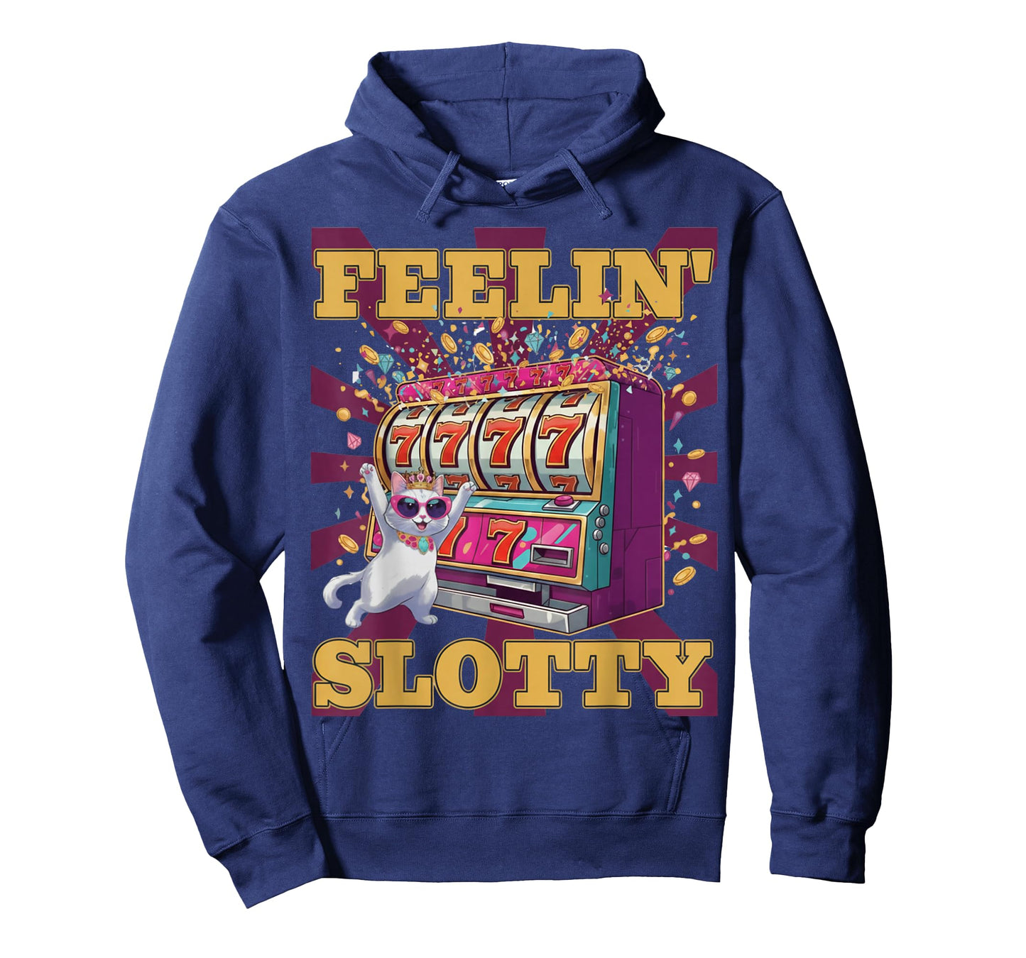 Feeling Slotty – Funny Casino Cat Slot Machine Lucky Jackpot T-Shirt