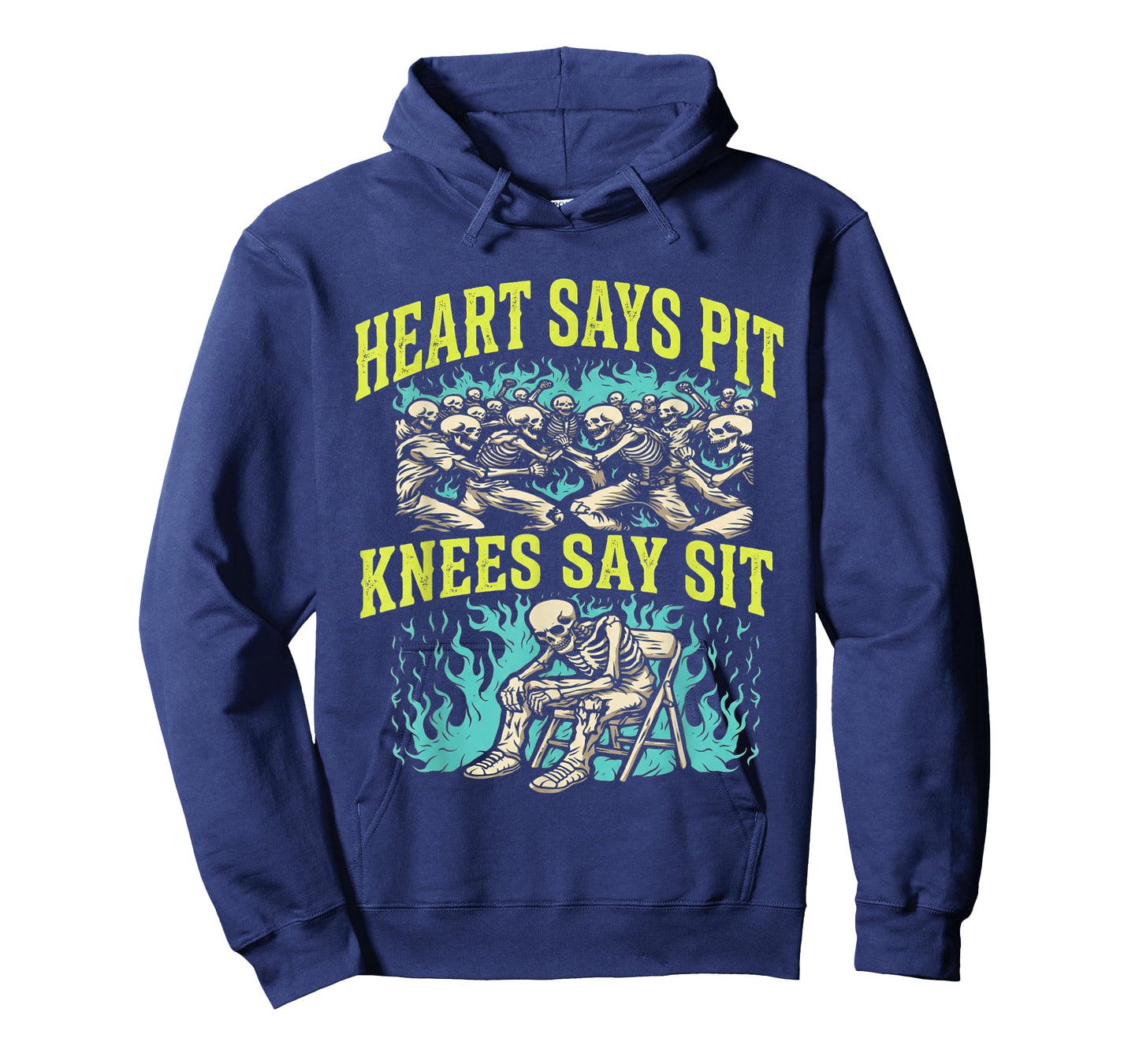 Heart Says Pit Knees Say Sit Skeleton Funny T-Shirt