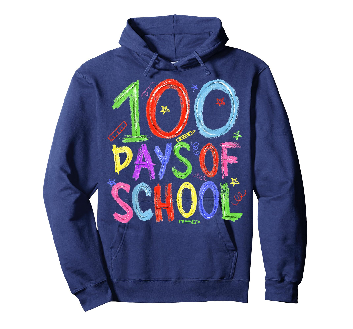 100th Day of School Crayon 100 Teacher Boy Girl Kid T-Shirt