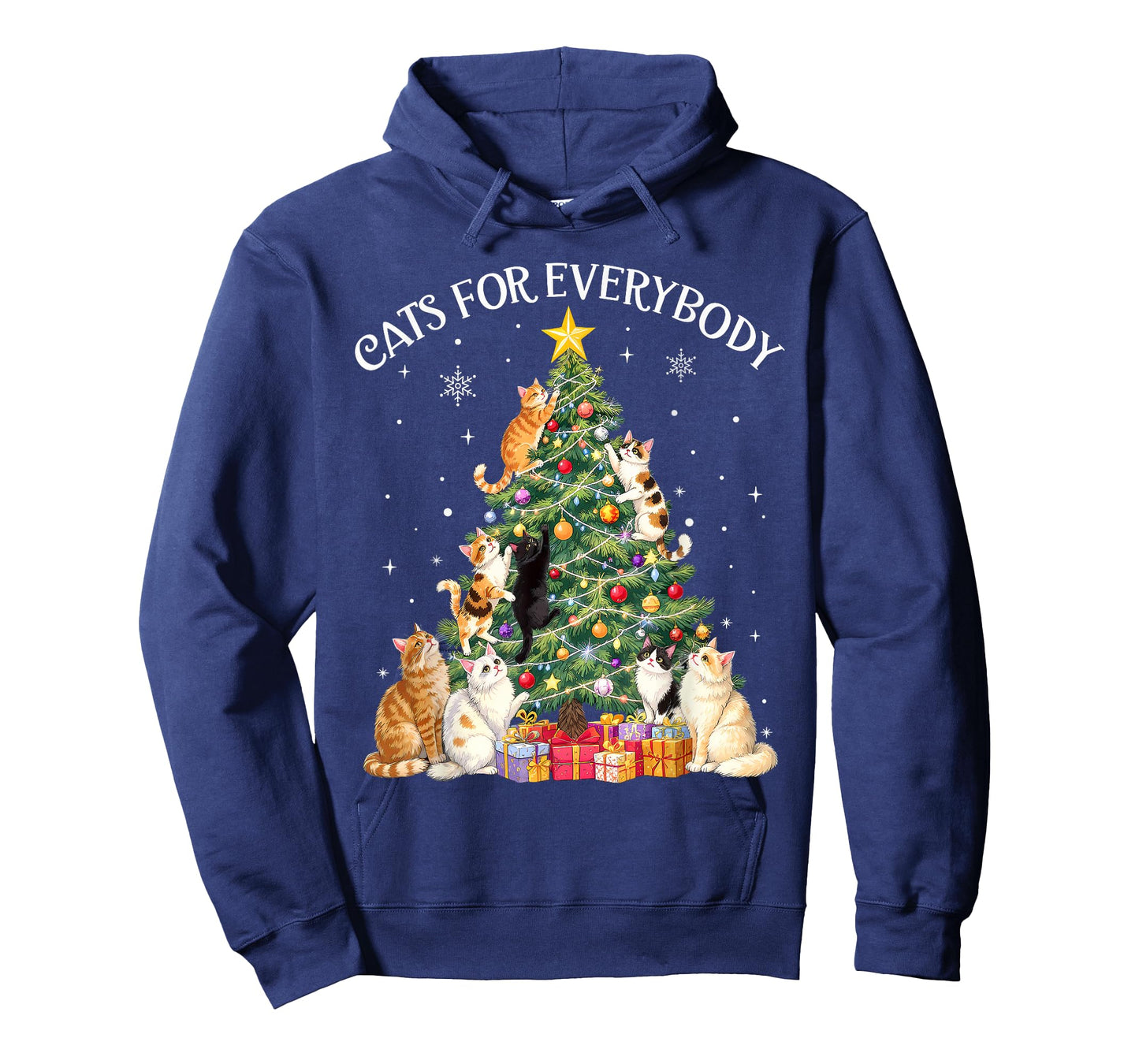 Cats for Everybody Christmas Cat Lover Funny Xmas Tree Light T-Shirt