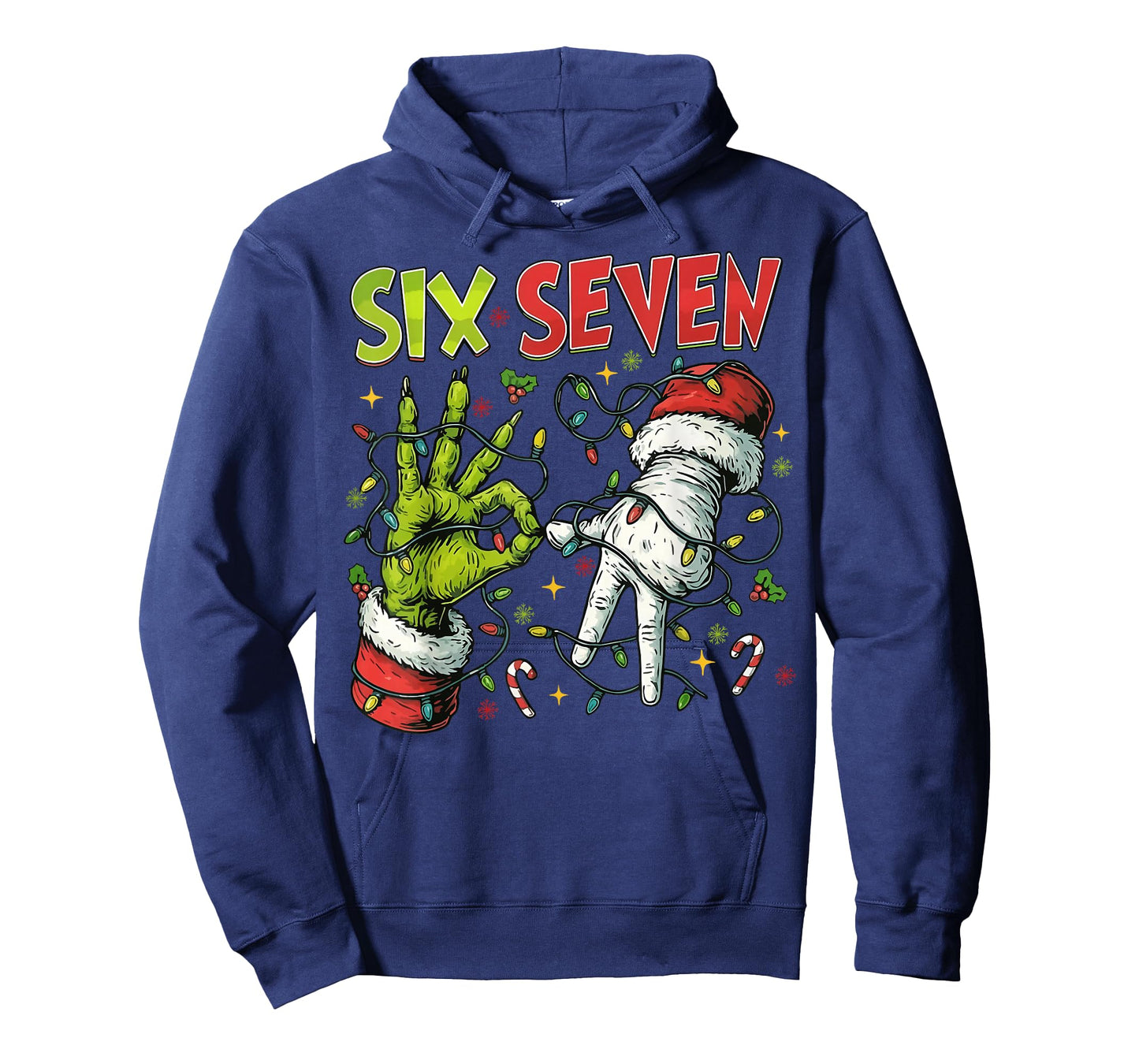 6 7 Six Seven Hand Gen Z Alpha Meme Slang Xmas Christmas T-Shirt