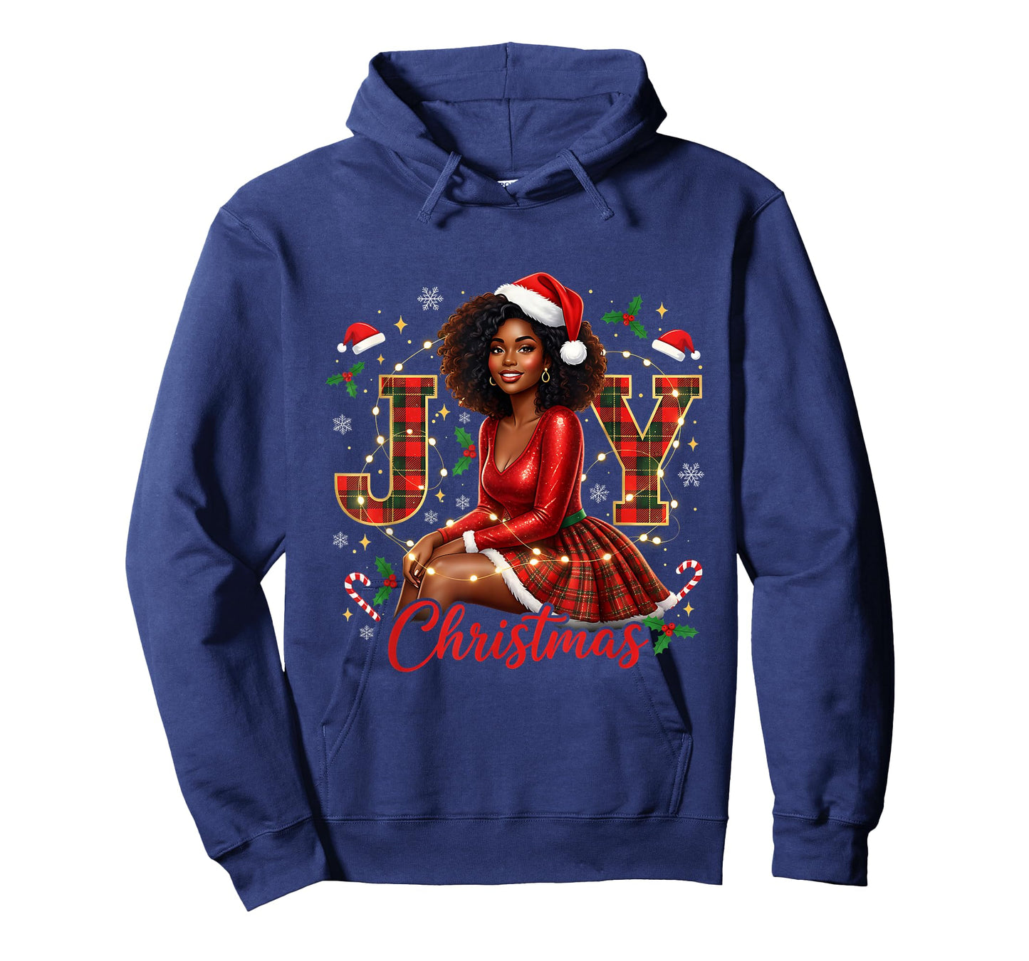 Melanin Afro Sleigh Queen Christmas African American T-Shirt