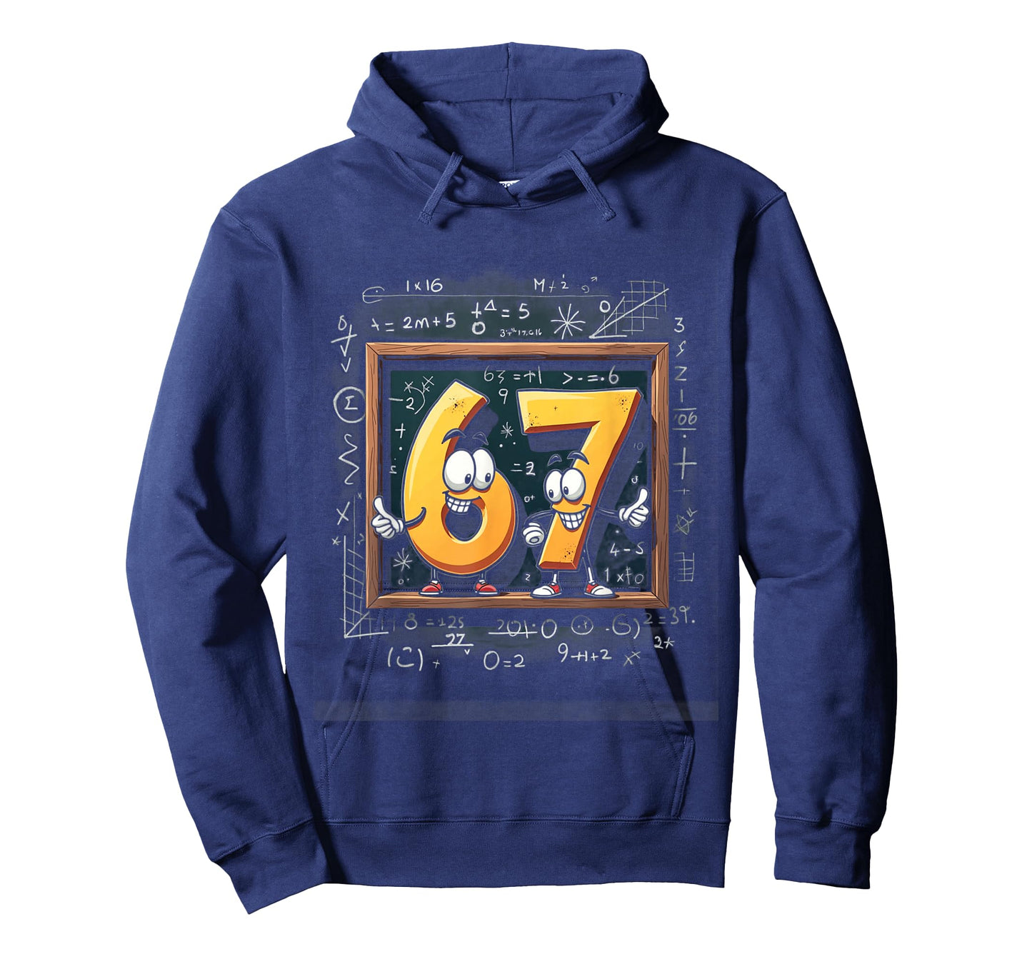 Six Seven Math Meme 67 Chalkboard Cartoon Classroom Humor T-Shirt