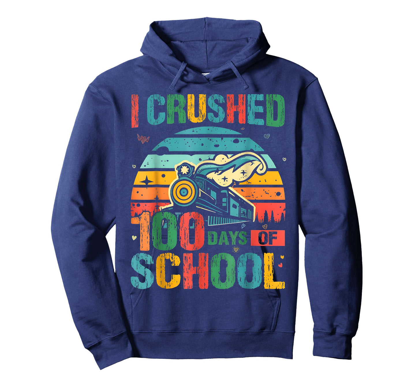I Crushed 100 Days 100th Day of School Train Kids Boys Funny T-Shirt