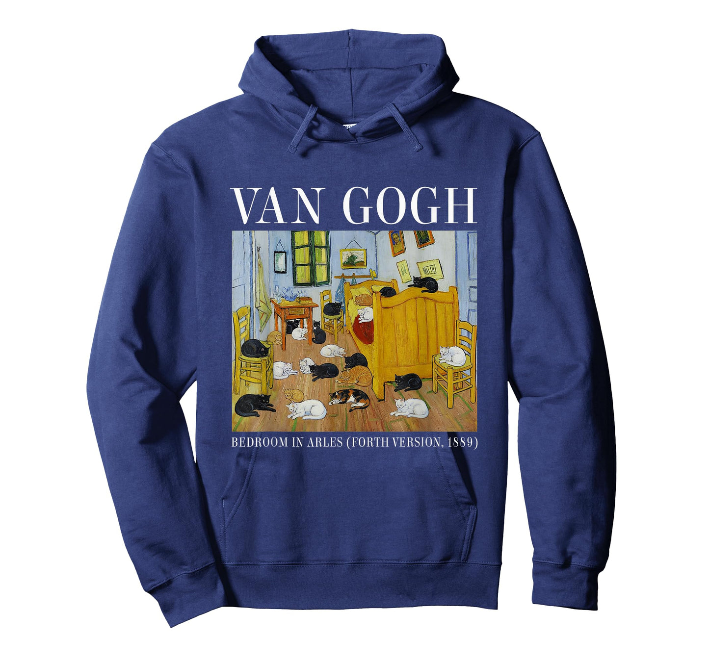 Bedroom Van Gogh Cats Funny Cat Art Paintings T-Shirt