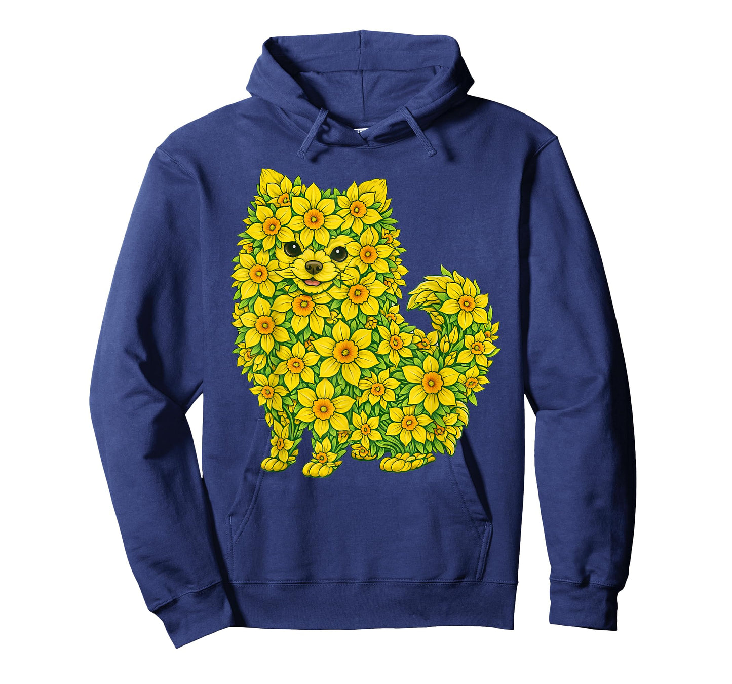 Daffodil Pomeranian Dog Flower Gardening Floral T-Shirt