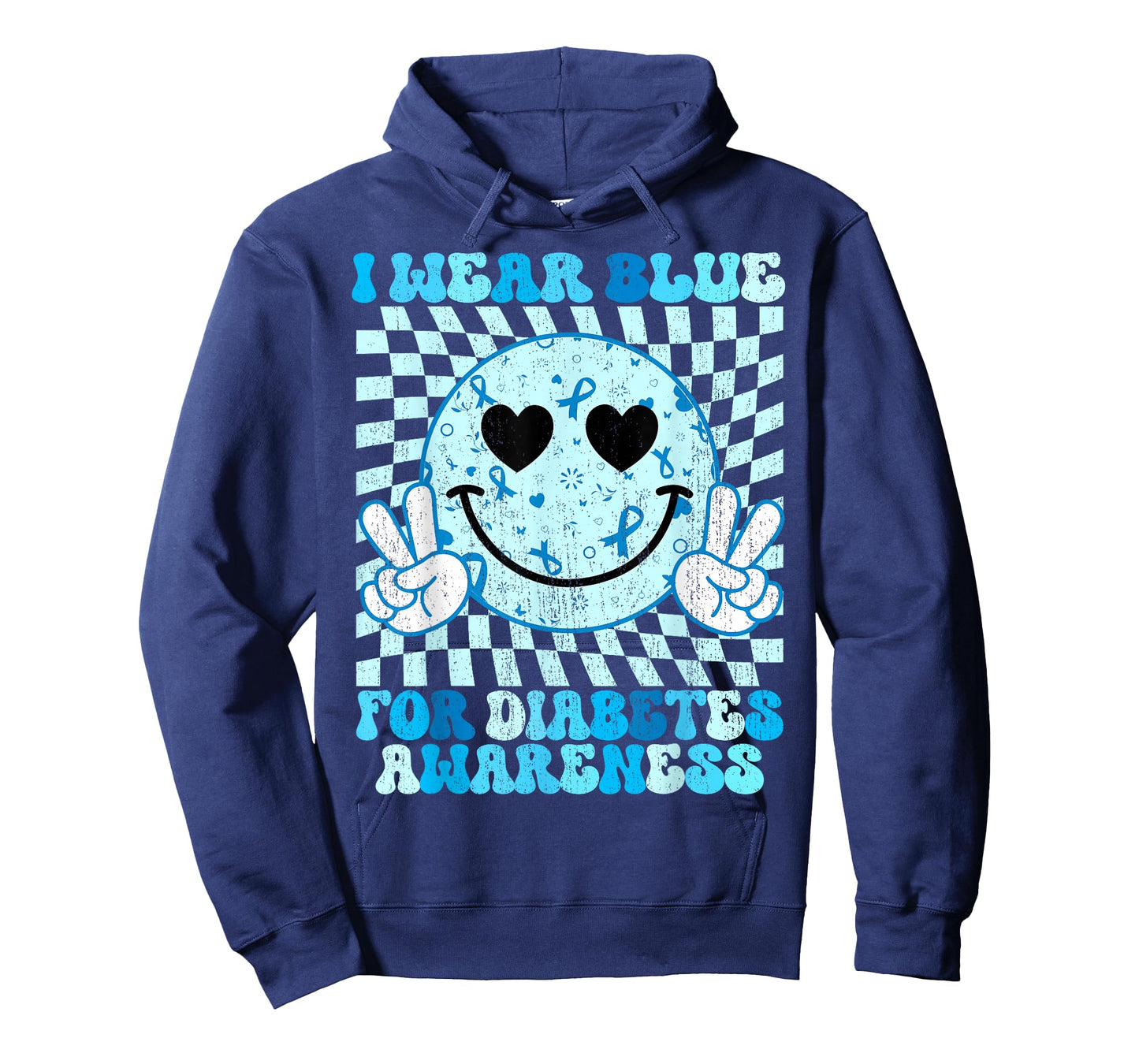 I Wear Blue for Diabetes Awareness Month Smile Face Diabetic T-Shirt