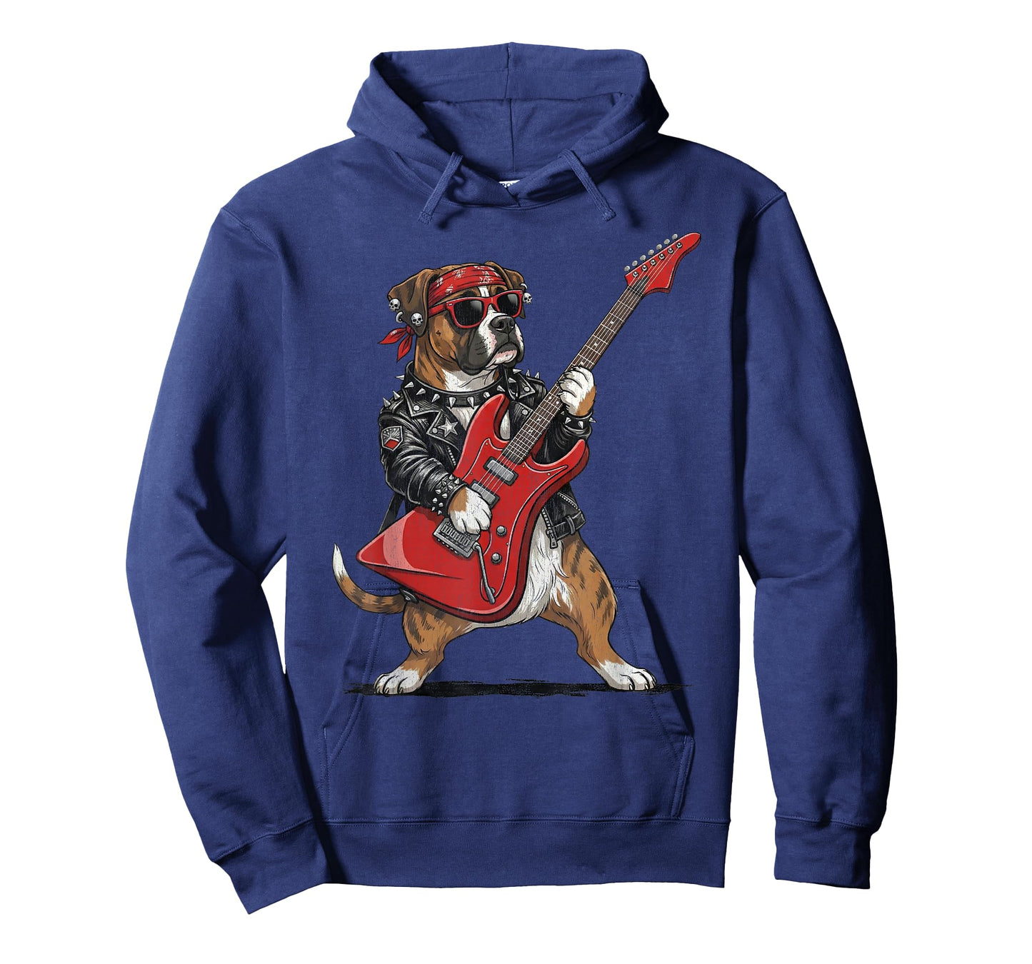 Boxer Dog Rock and Roll Playing Electric Guitar Rockstar T-Shirt