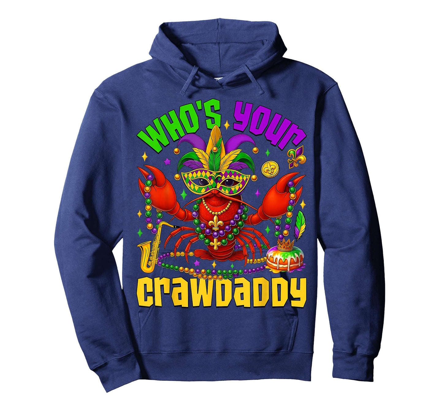 Whos Your Crawdaddy Crawfish Jester Beads Funny Mardi Gras T-Shirt