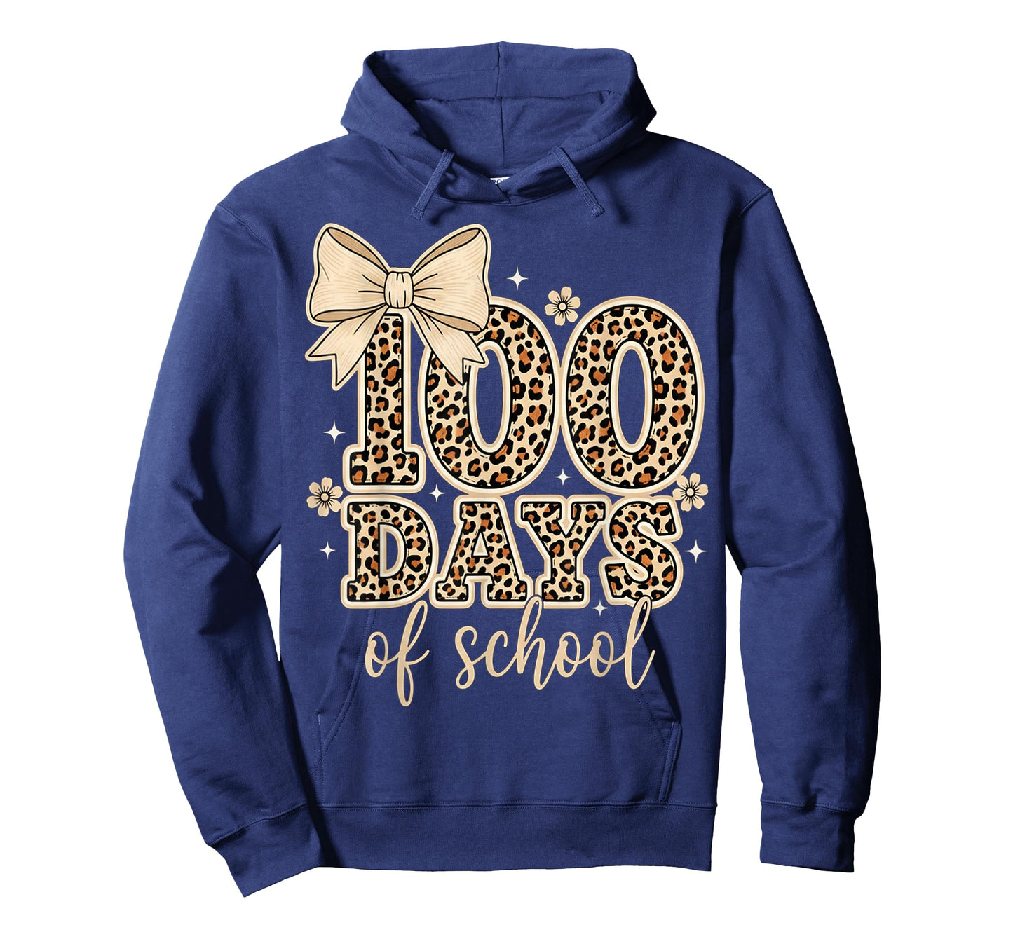 100 Days of School Leopard Coquette Bow Teacher Girls Women T-Shirt