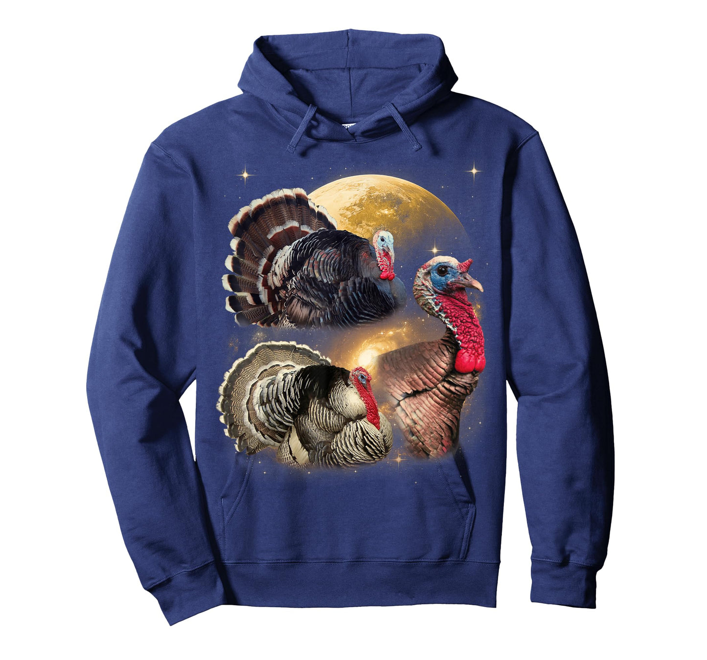 Three Turkey Moon Funny Weird Cursed Thanksgiving Men Women T-Shirt
