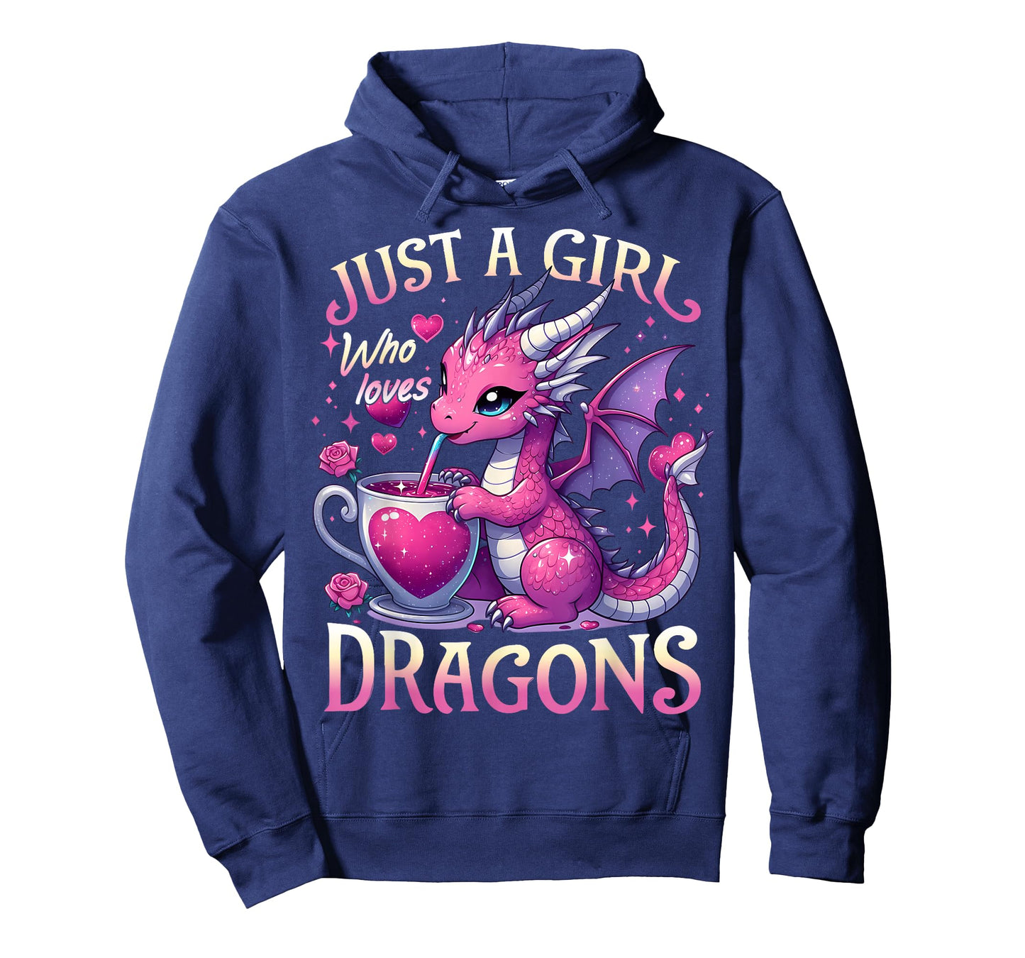 Just A Girl Who Loves Dragons Cute Pink Dragon Heart T-Shirt