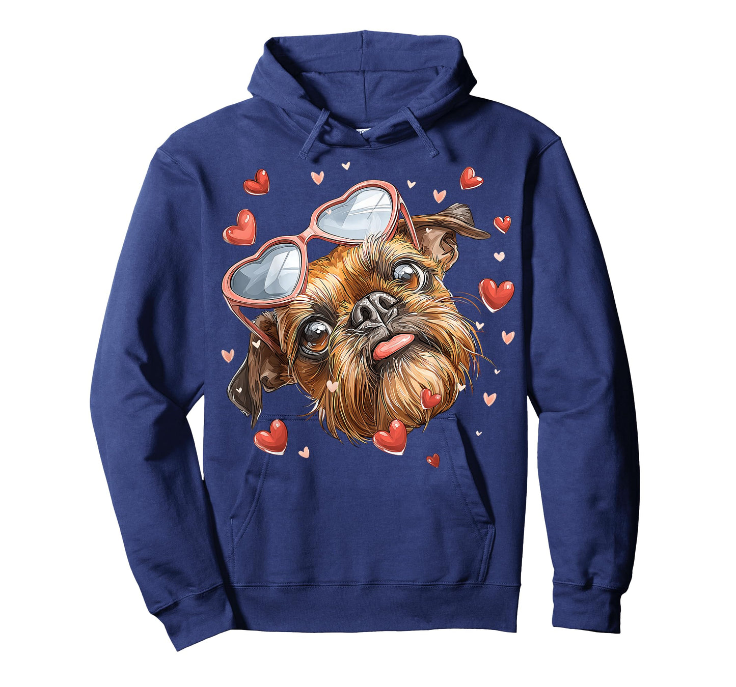 Brussels Griffon Dog Valentine's Day Heart Sunglasses T-Shirt