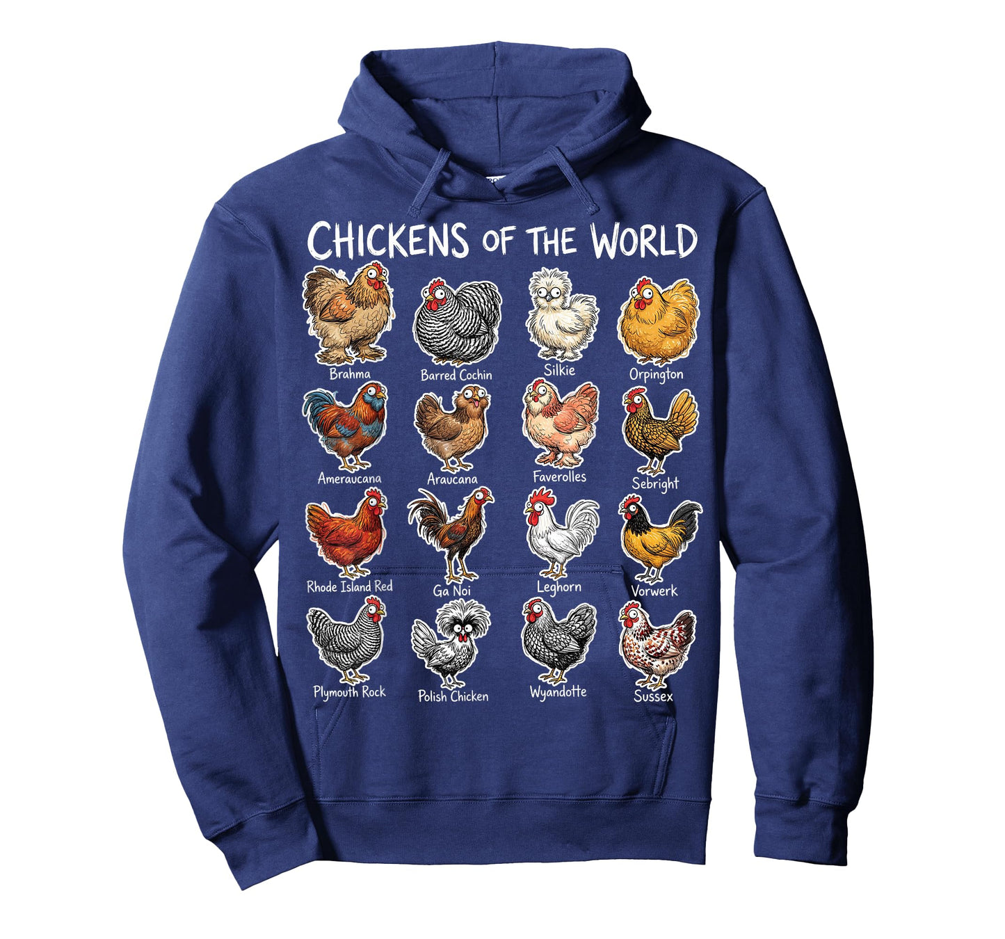 Chickens of The World Farm Animal Lover Chicken Breeds T-Shirt
