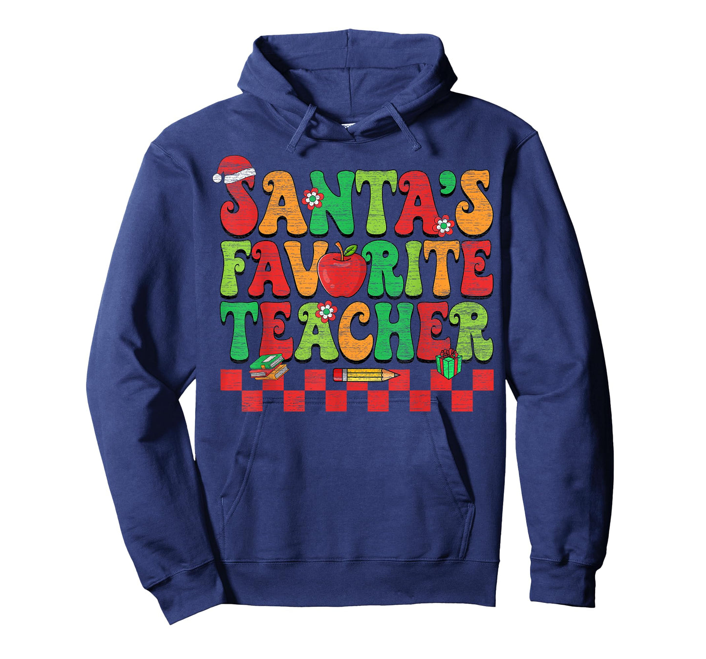 Santas Favorite Teacher Retro Groovy Christmas Xmas Women T-Shirt
